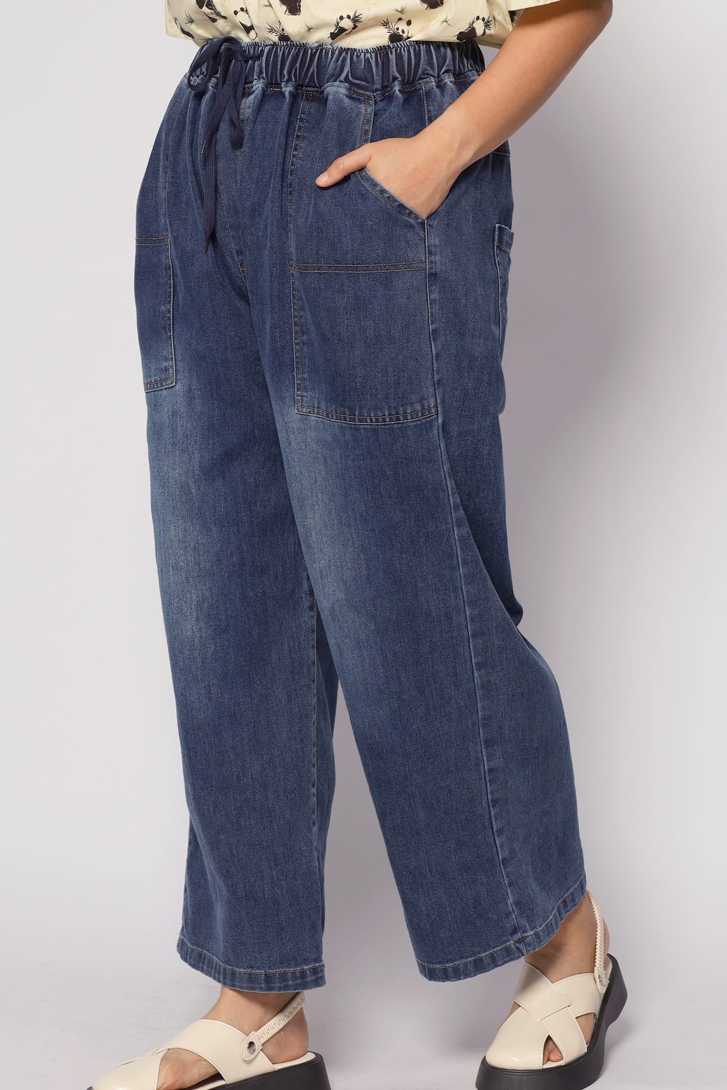 Onyx Denim Drawstring Pants