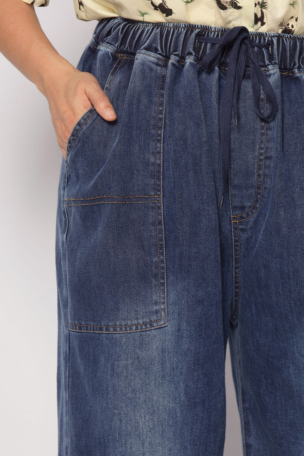 Onyx Denim Drawstring Pants