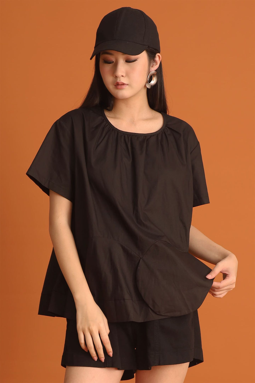 CHOSEN - Min Petal Top in Black