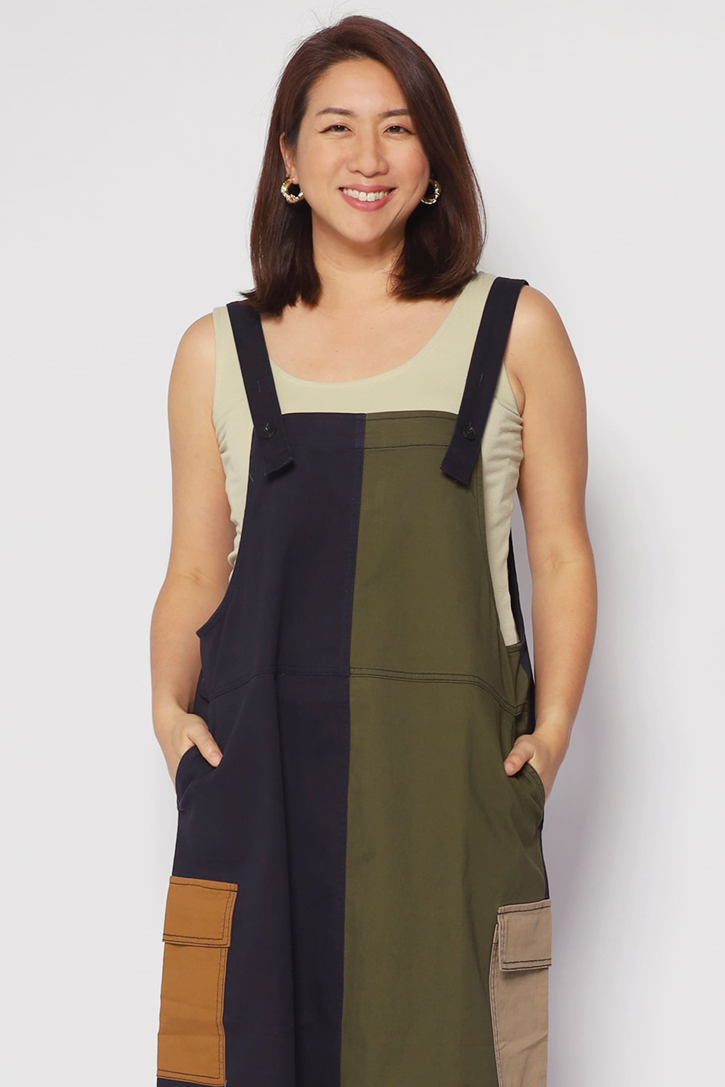 Phoenix Colourblock Pinafore Dress