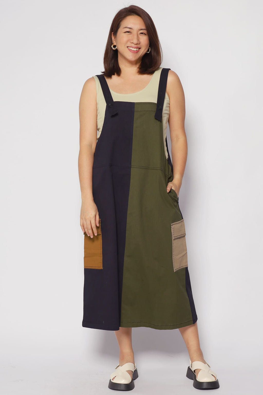 Phoenix Colourblock Pinafore Dress