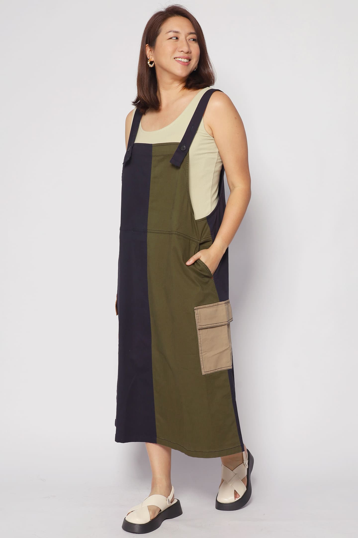 Phoenix Colourblock Pinafore Dress