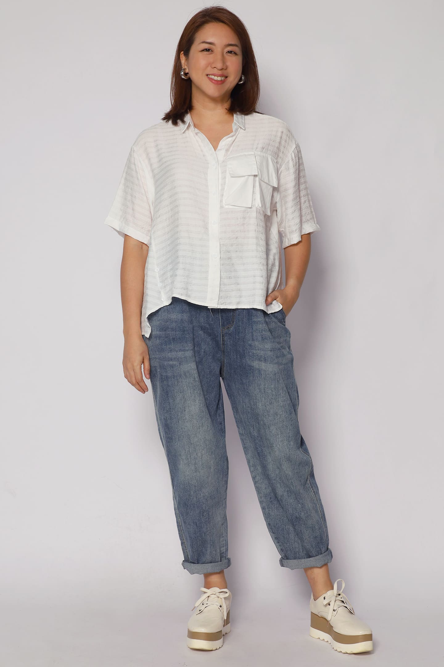 Pierce Boxy Top in White