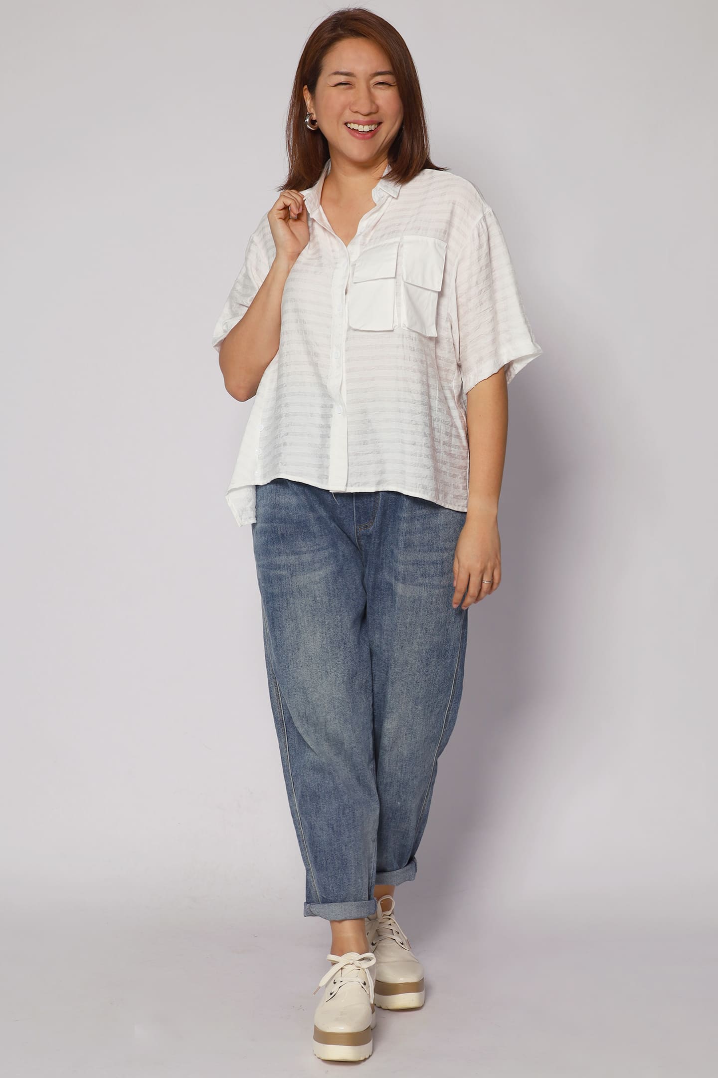 Pierce Boxy Top in White