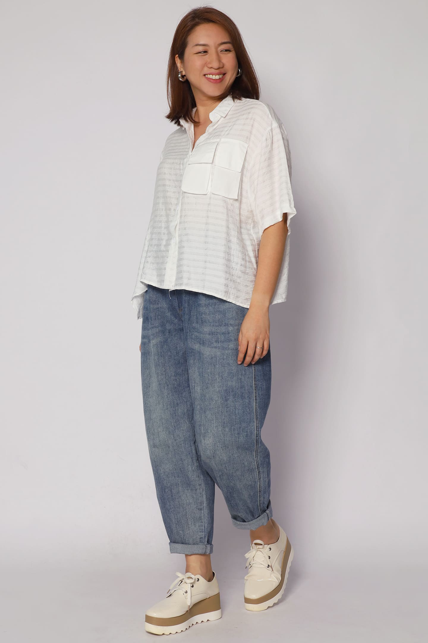 Pierce Boxy Top in White