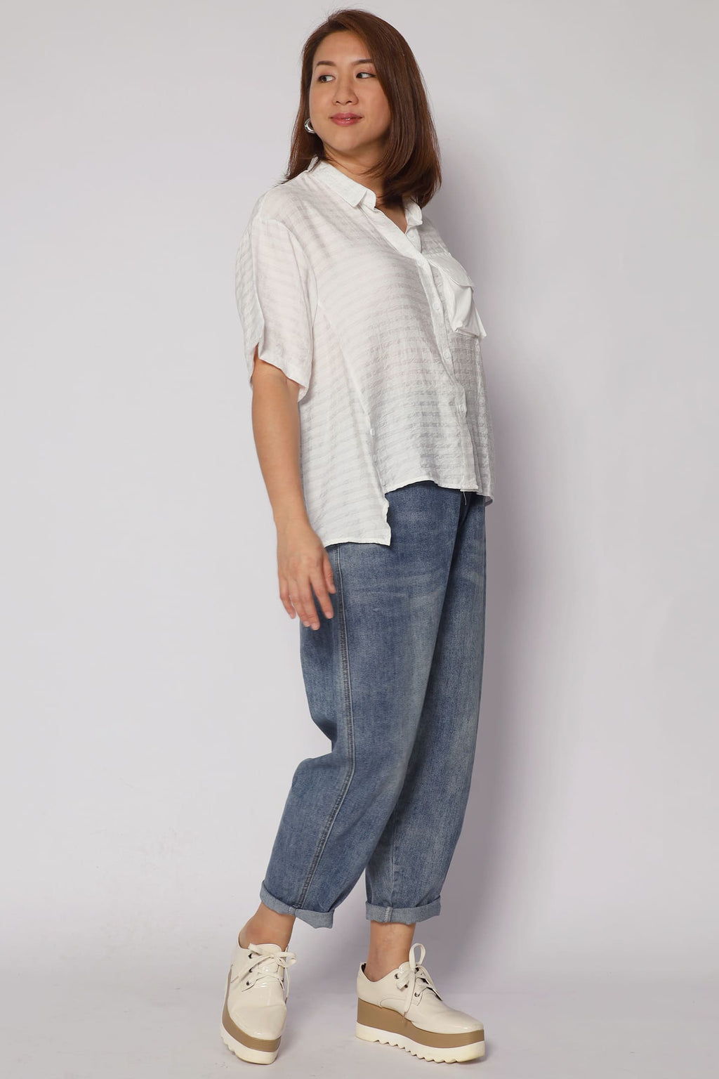 Pierce Boxy Top in White