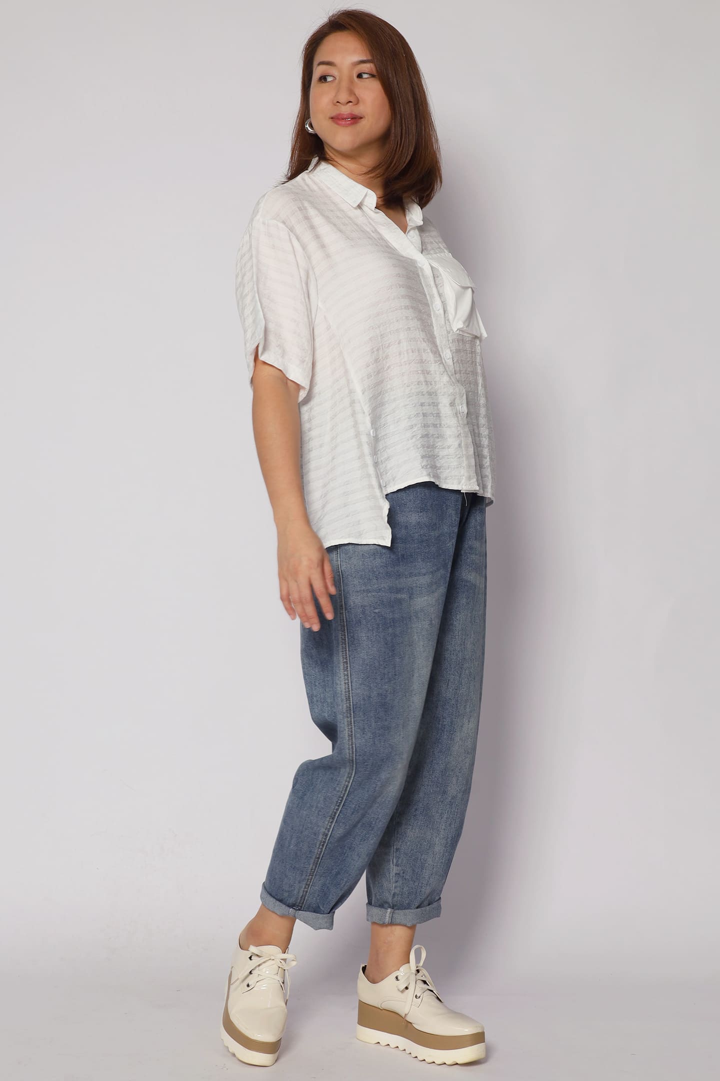 Pierce Boxy Top in White