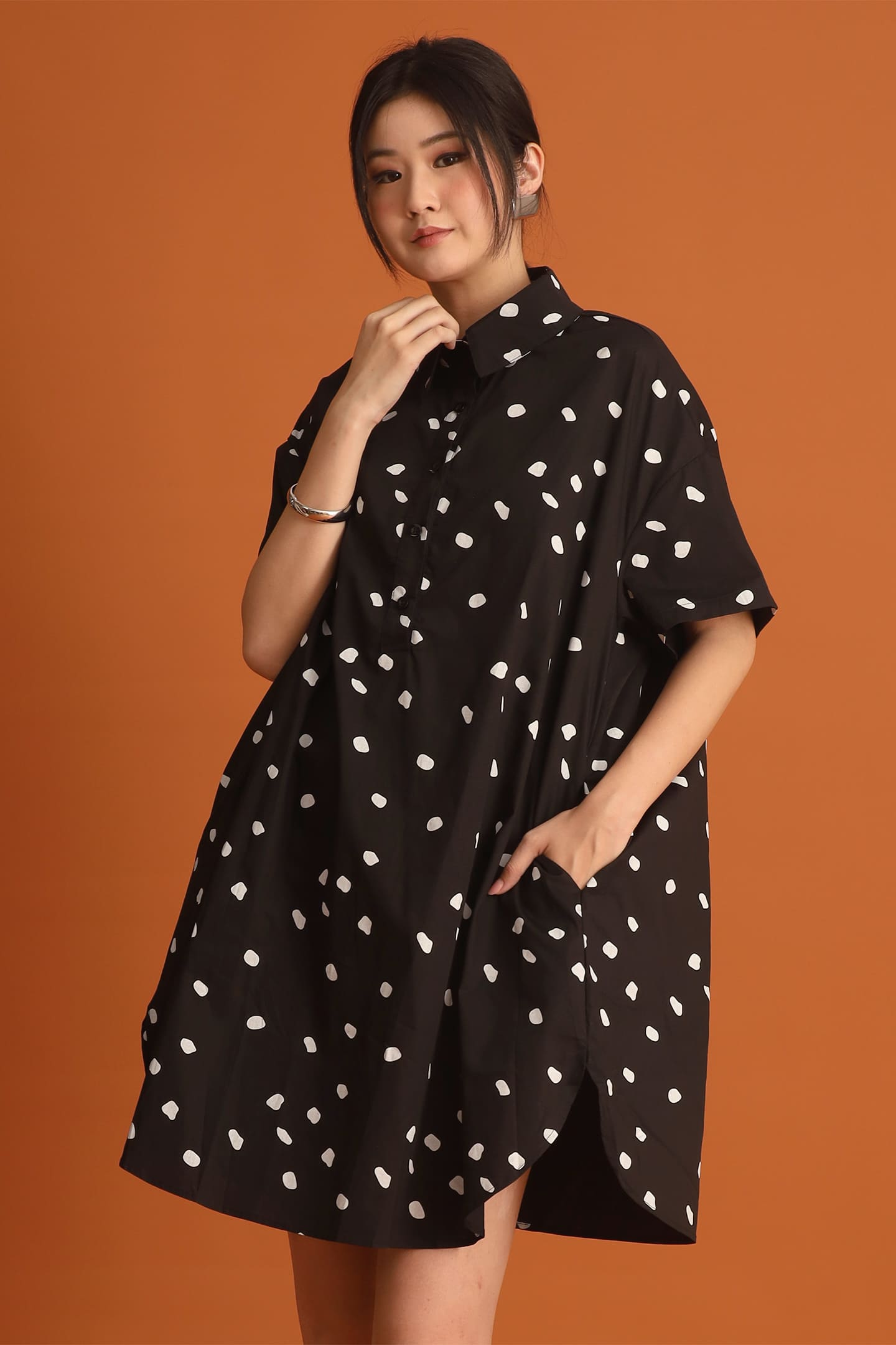 CHOSEN - Da Hee Polkadot Shirt Dress