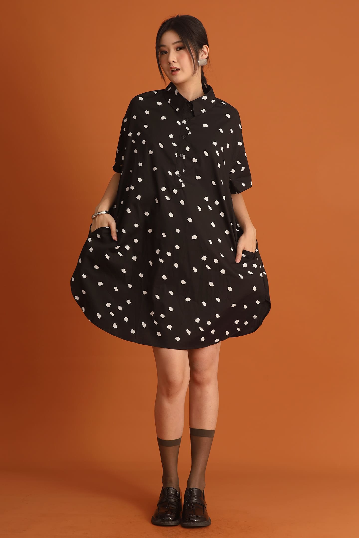 CHOSEN - Da Hee Polkadot Shirt Dress