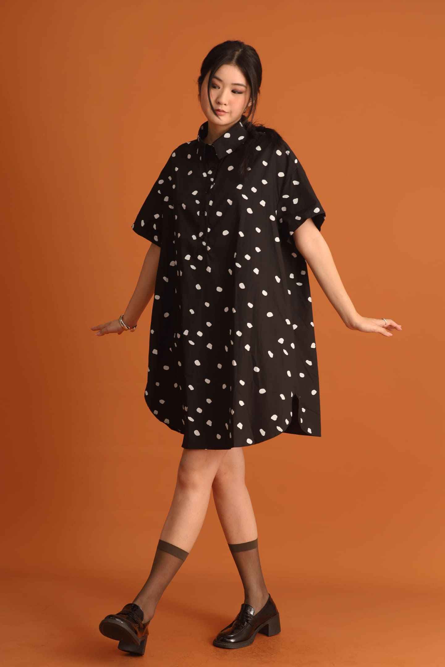 CHOSEN - Da Hee Polkadot Shirt Dress