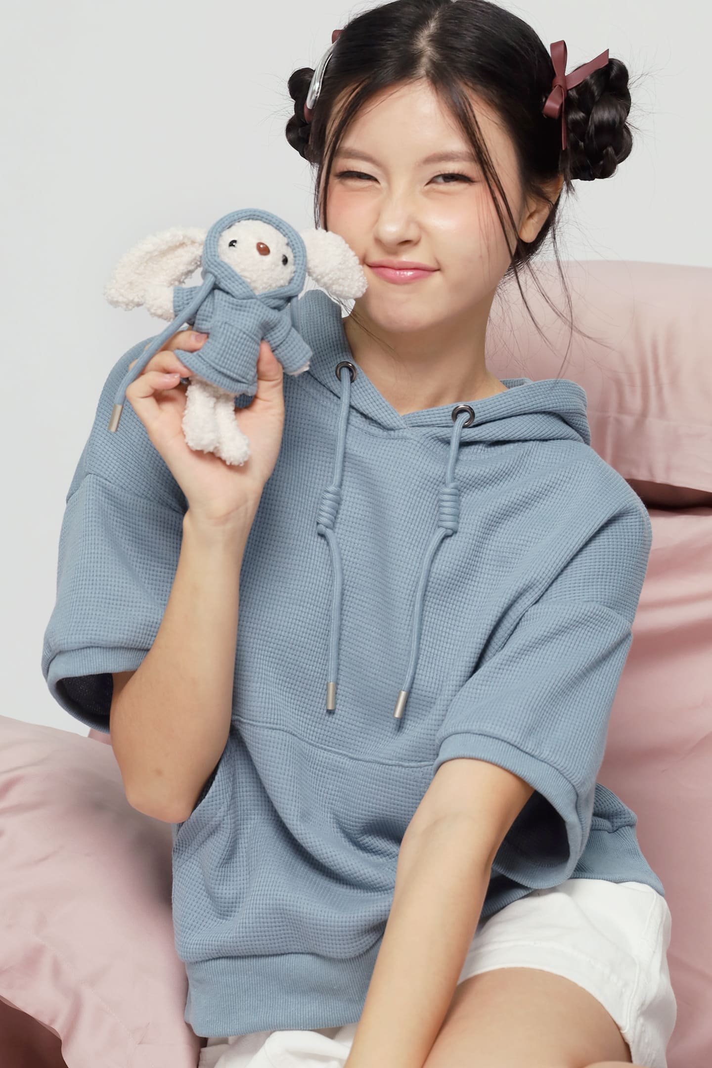 JOY - Rabibi Bunny Hoodie Top in Blue