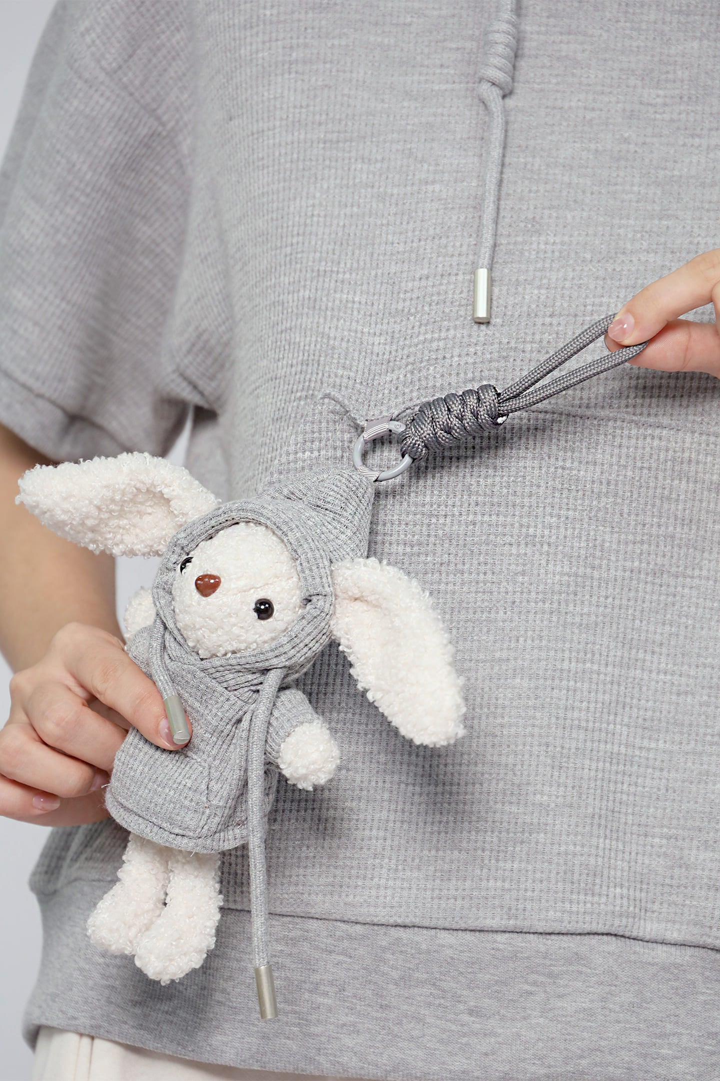 JOY - Rabibi Bunny Hoodie Top in Grey