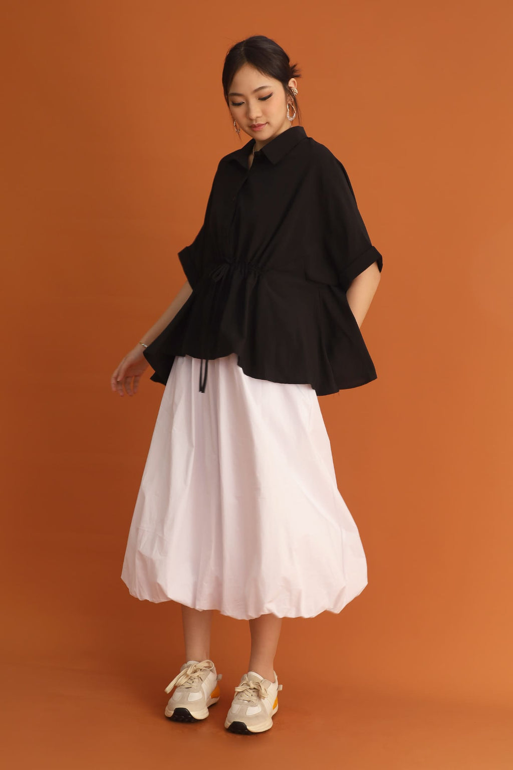 CHOSEN - Cath Drawstring Top in Black