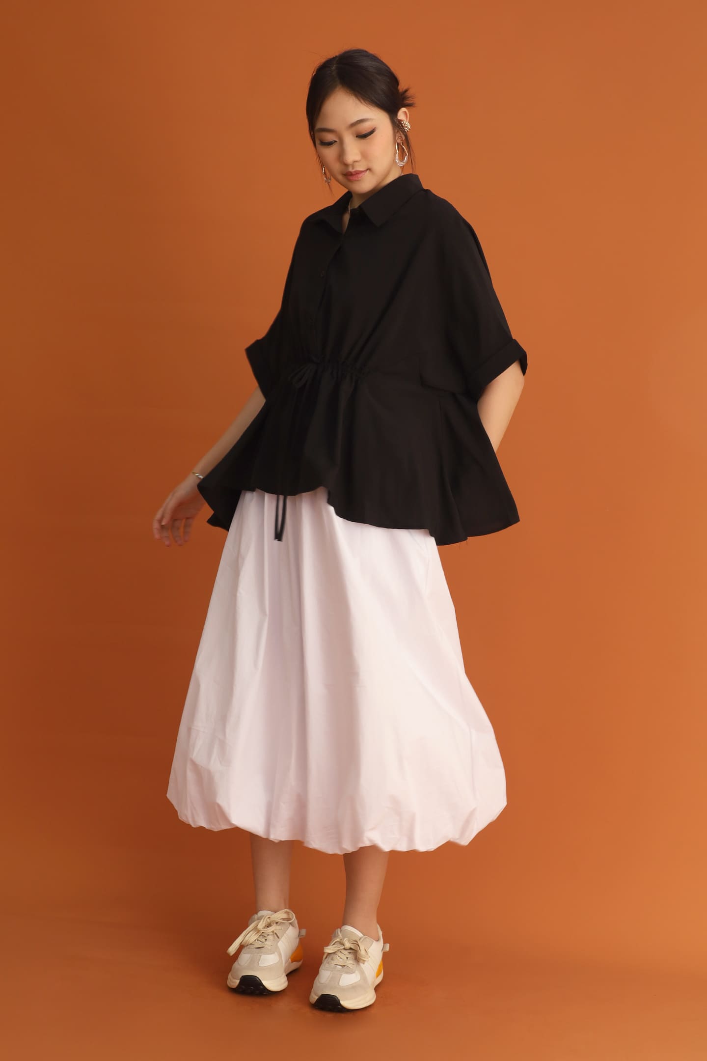CHOSEN - Cath Drawstring Top in Black