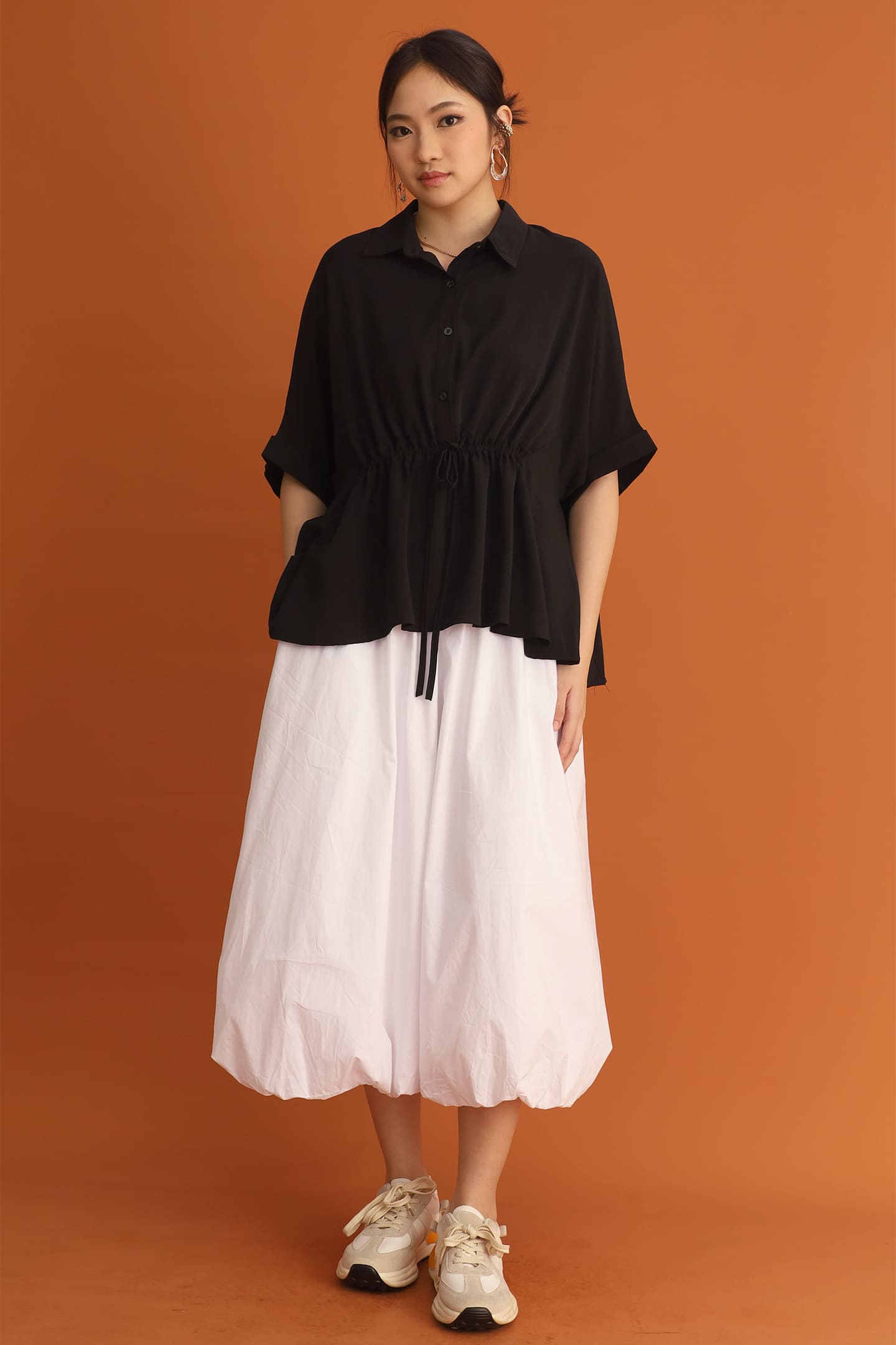CHOSEN - Cath Drawstring Top in Black