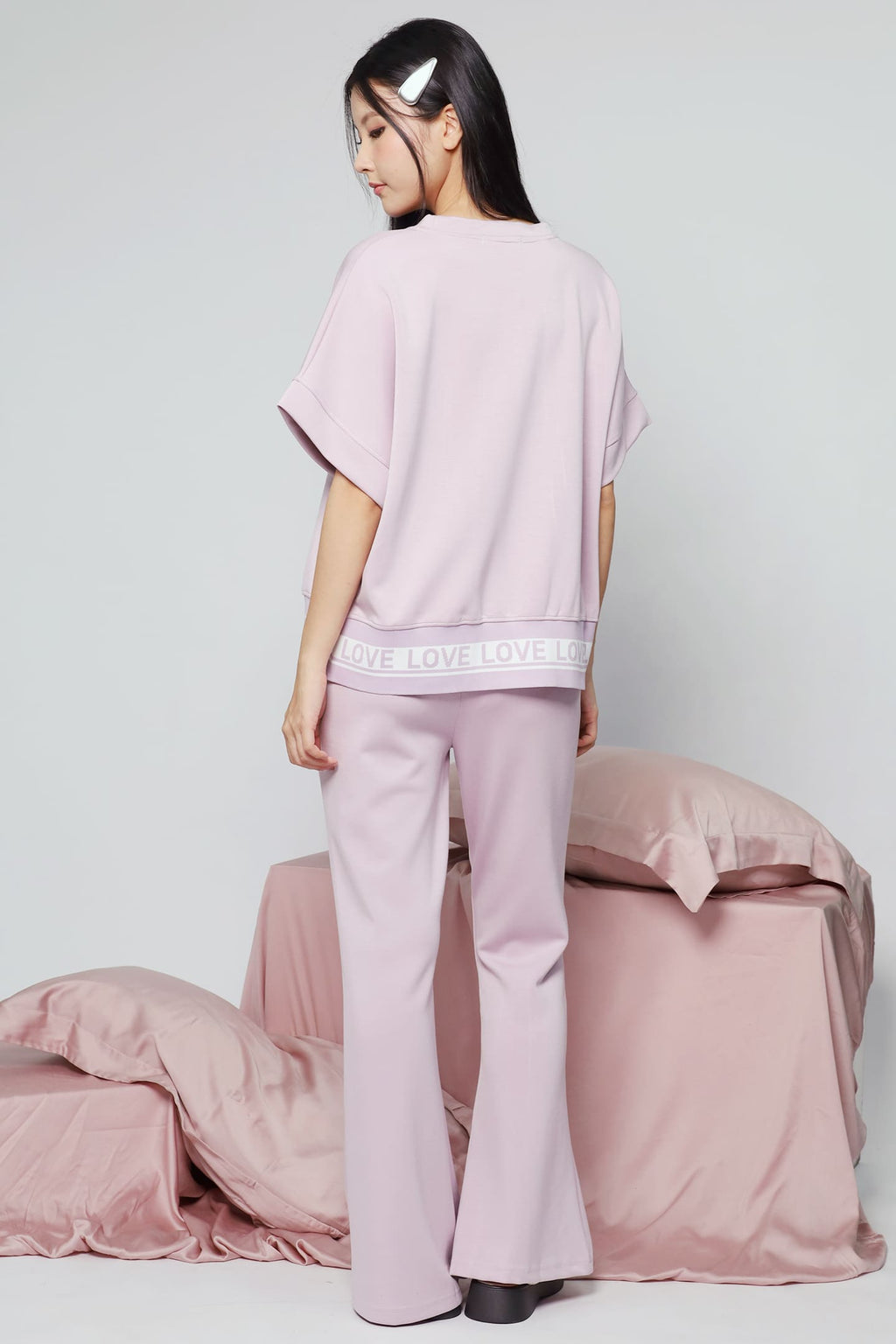 JOY - Saranghae 2 in 1 Top and Pants Set in Lilac Purple