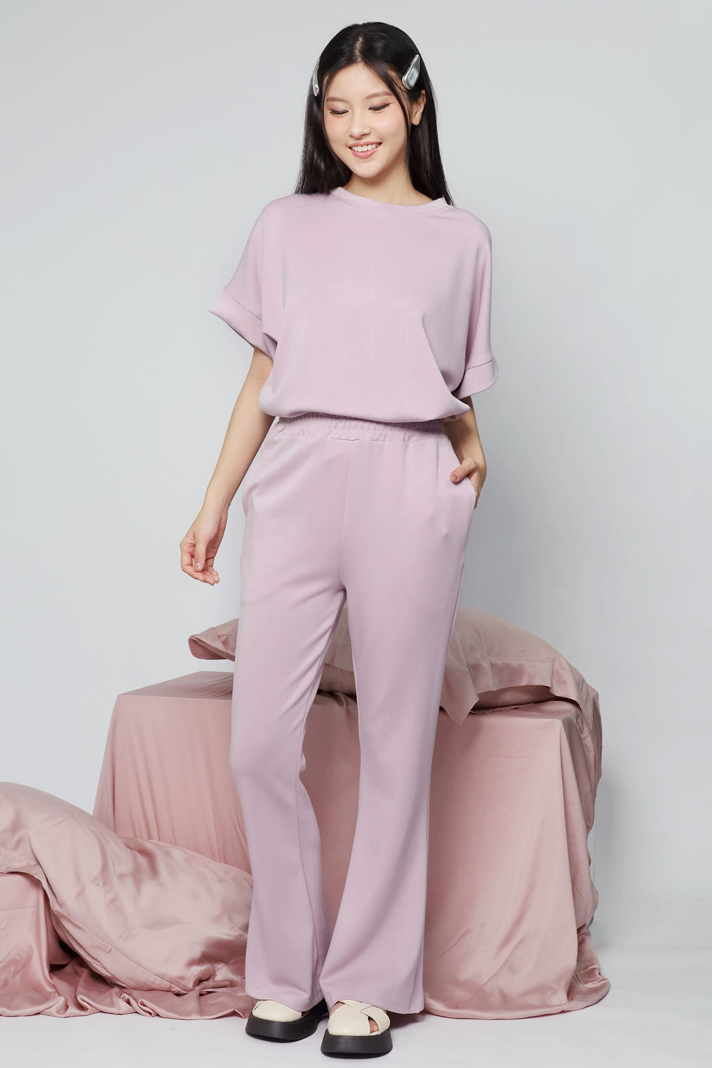 JOY - Saranghae 2 in 1 Top and Pants Set in Lilac Purple