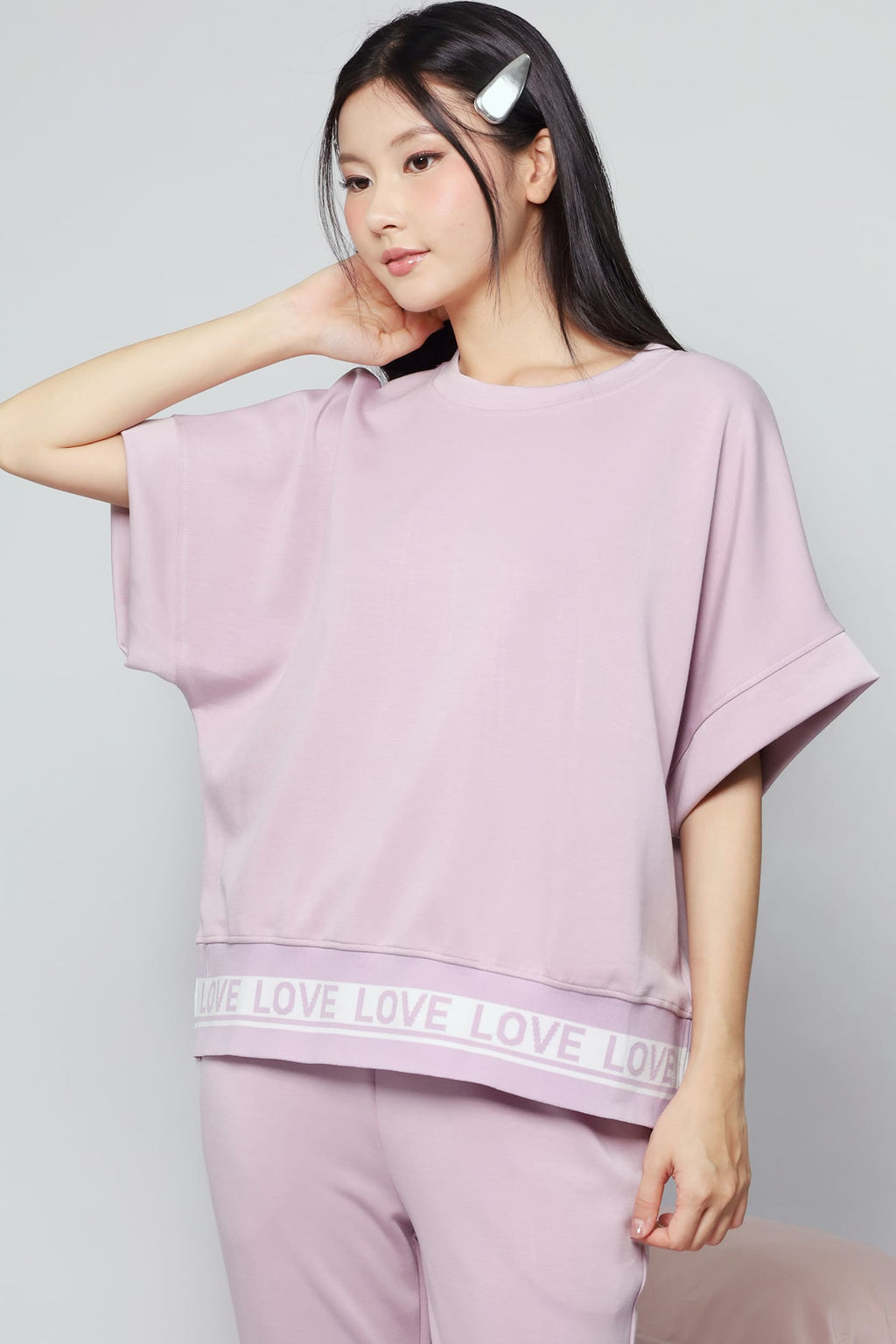 JOY - Saranghae 2 in 1 Top and Pants Set in Lilac Purple