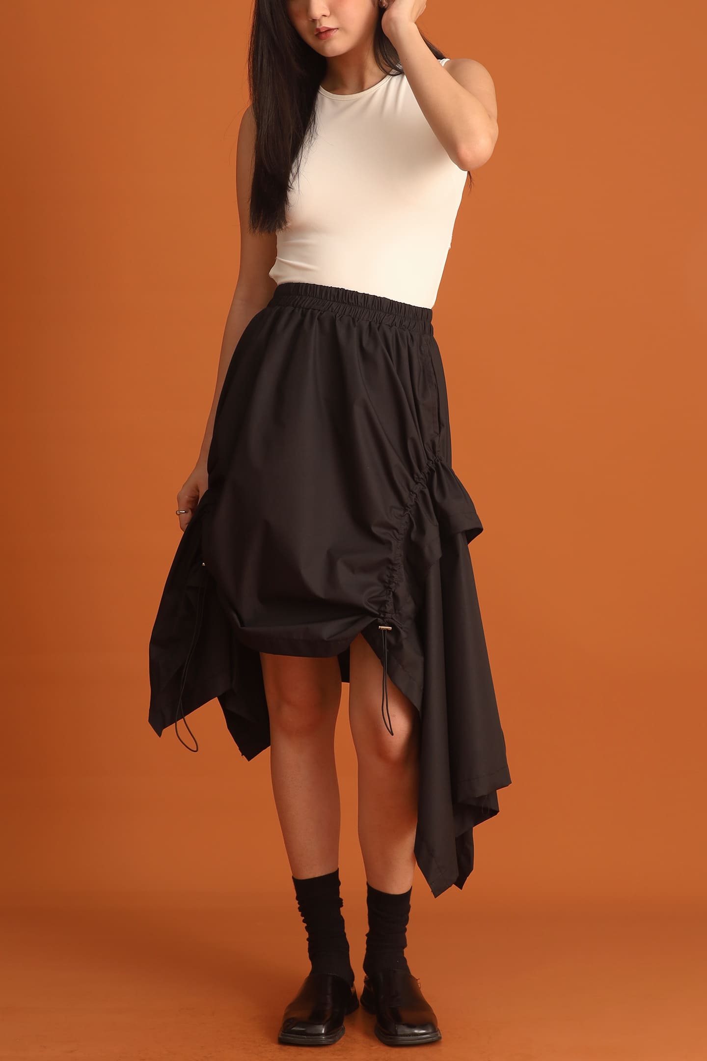 CHOSEN - Shakira Asymmetrical Skirt in Black
