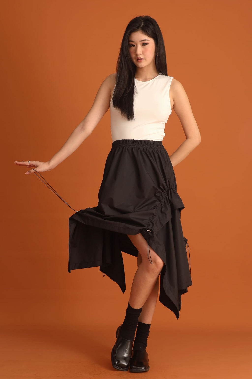 CHOSEN - Shakira Asymmetrical Skirt in Black