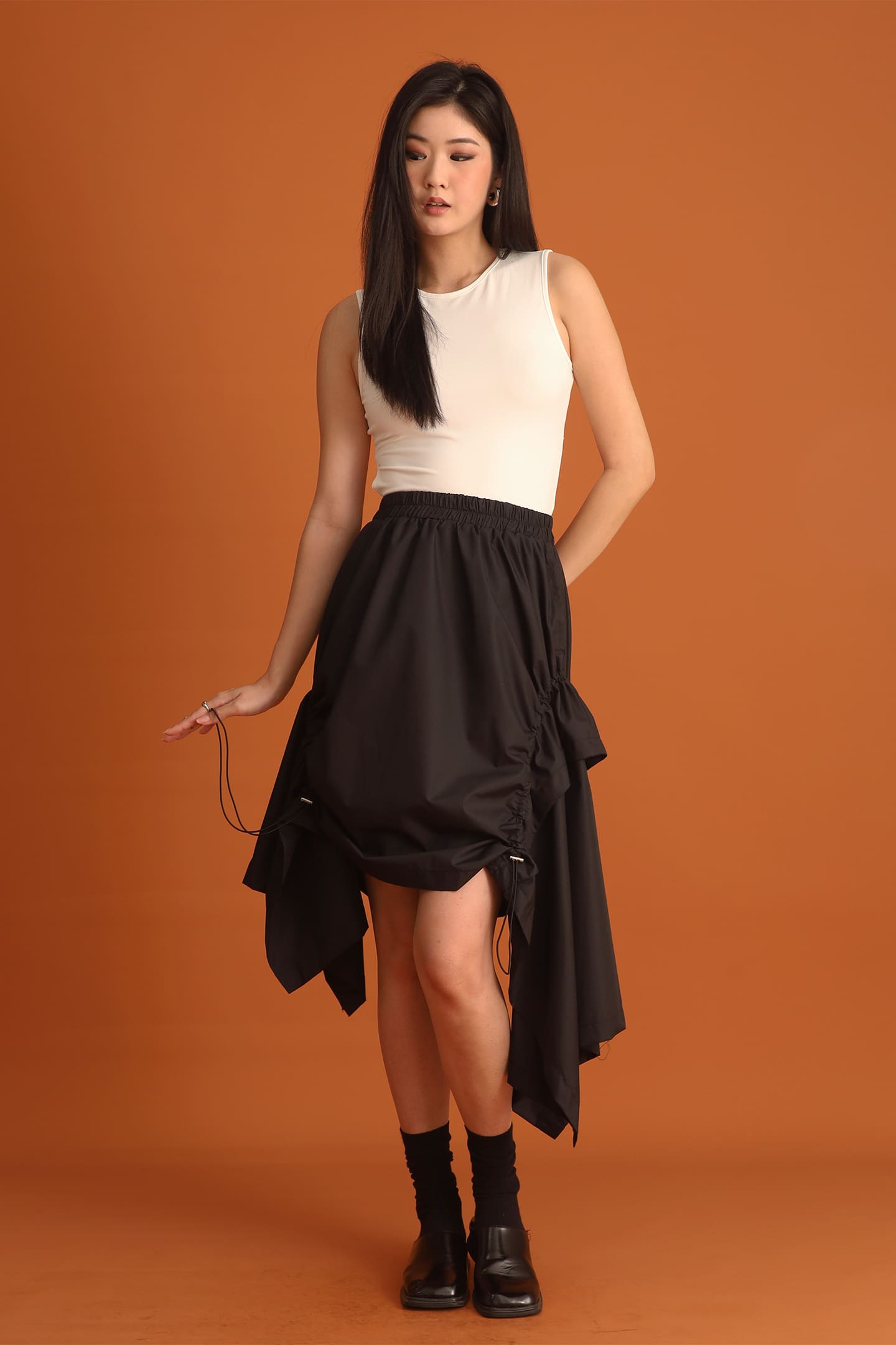 CHOSEN - Shakira Asymmetrical Skirt in Black