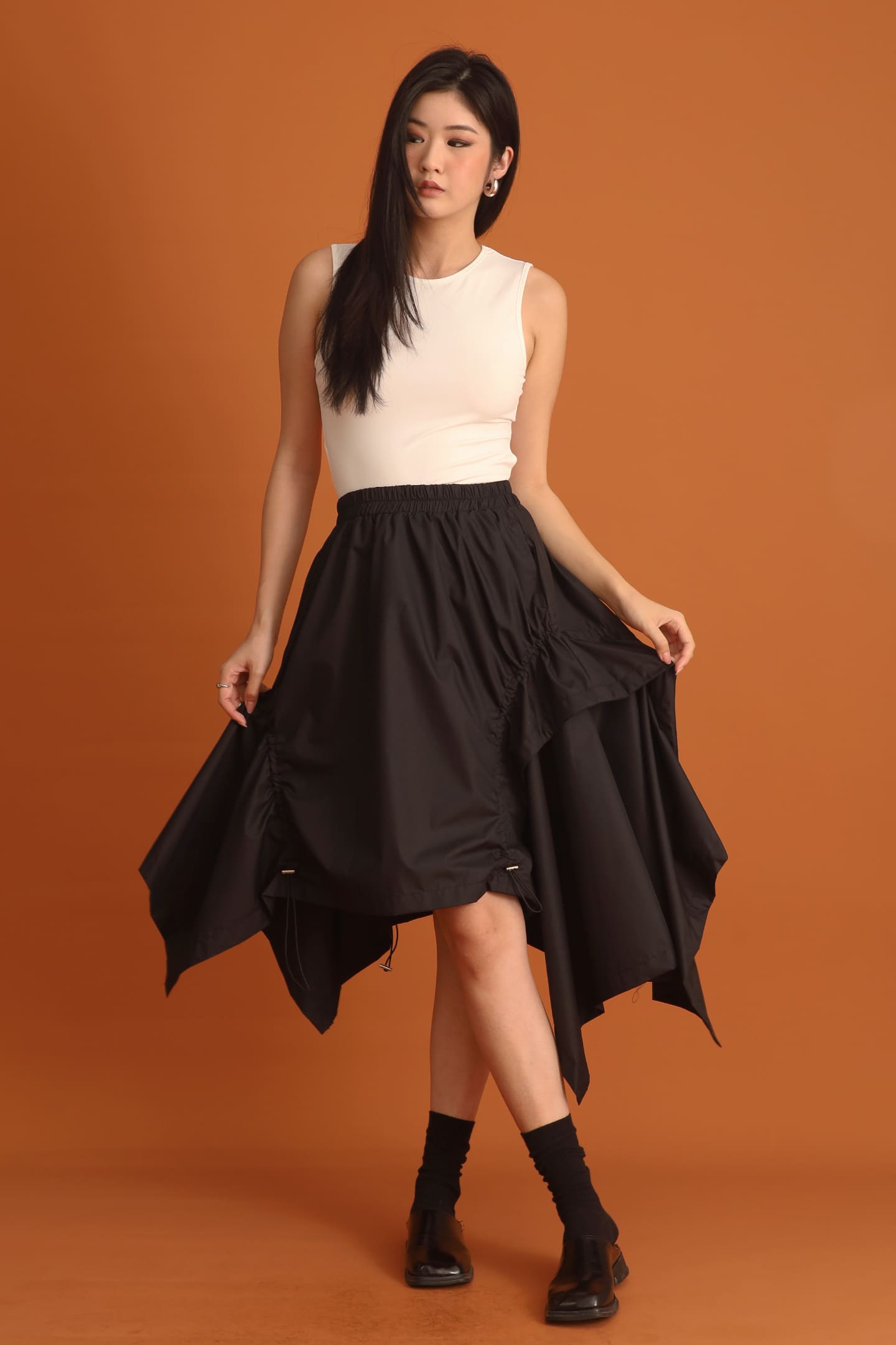 CHOSEN - Shakira Asymmetrical Skirt in Black