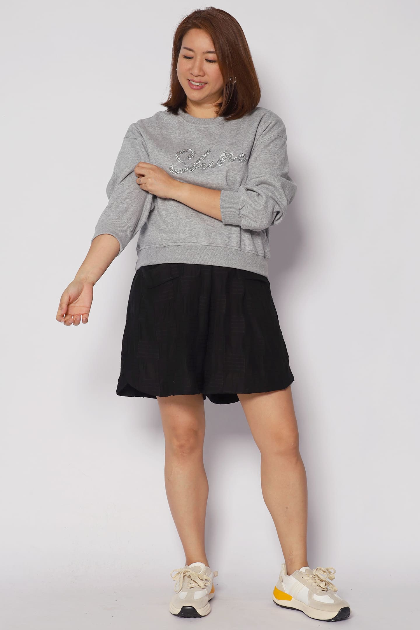 Shine Jumper Top in Grey
