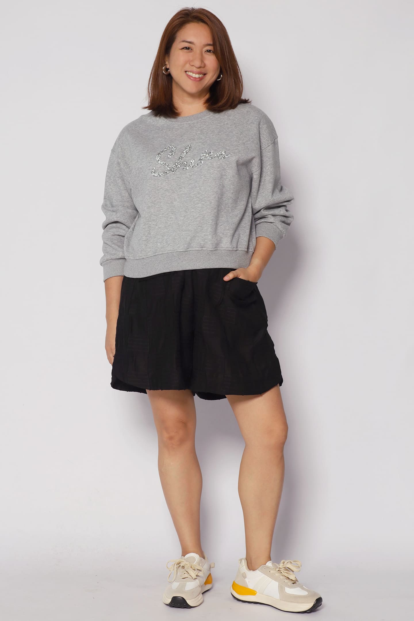 Shine Jumper Top in Grey