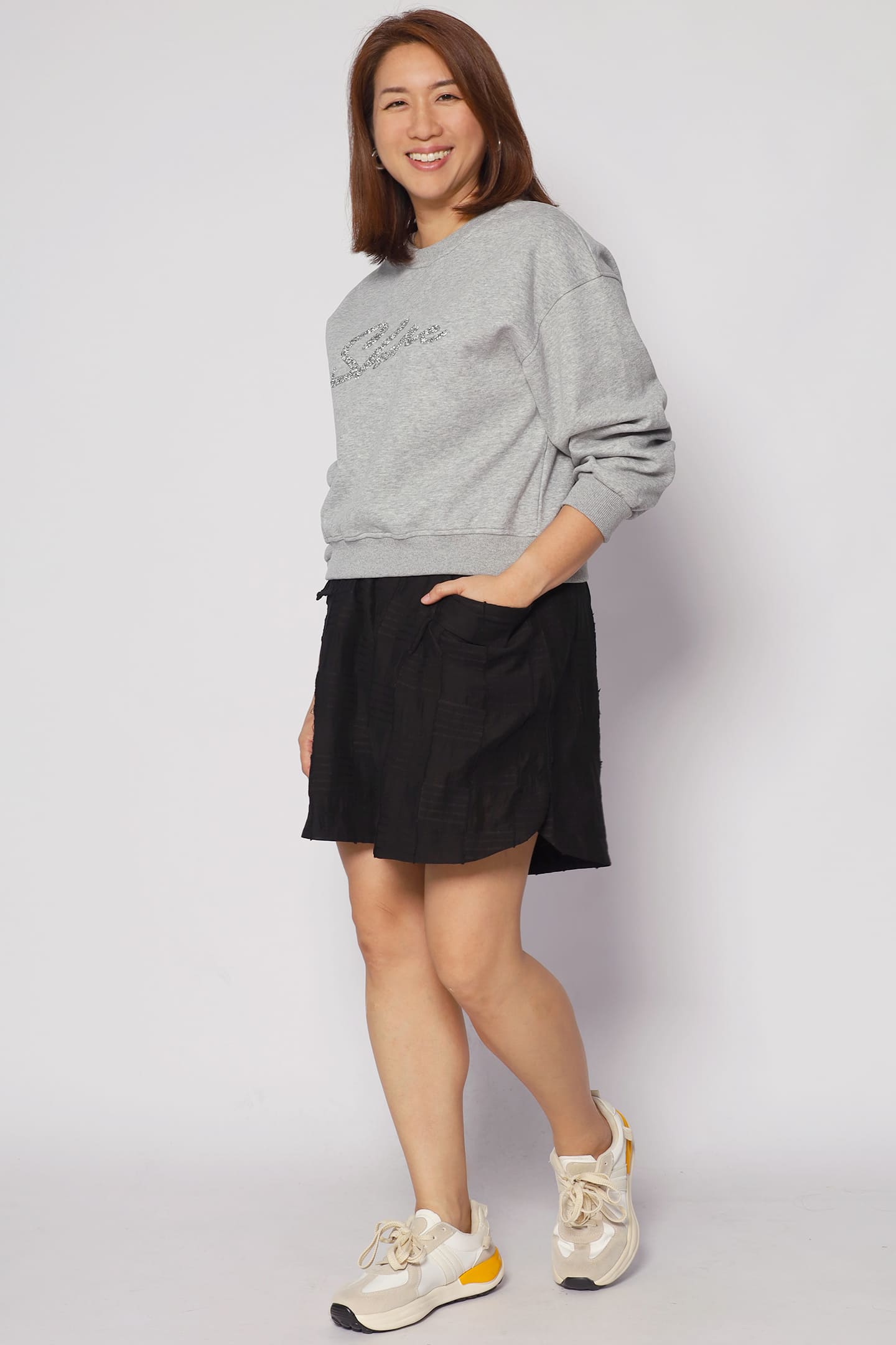 Shine Jumper Top in Grey