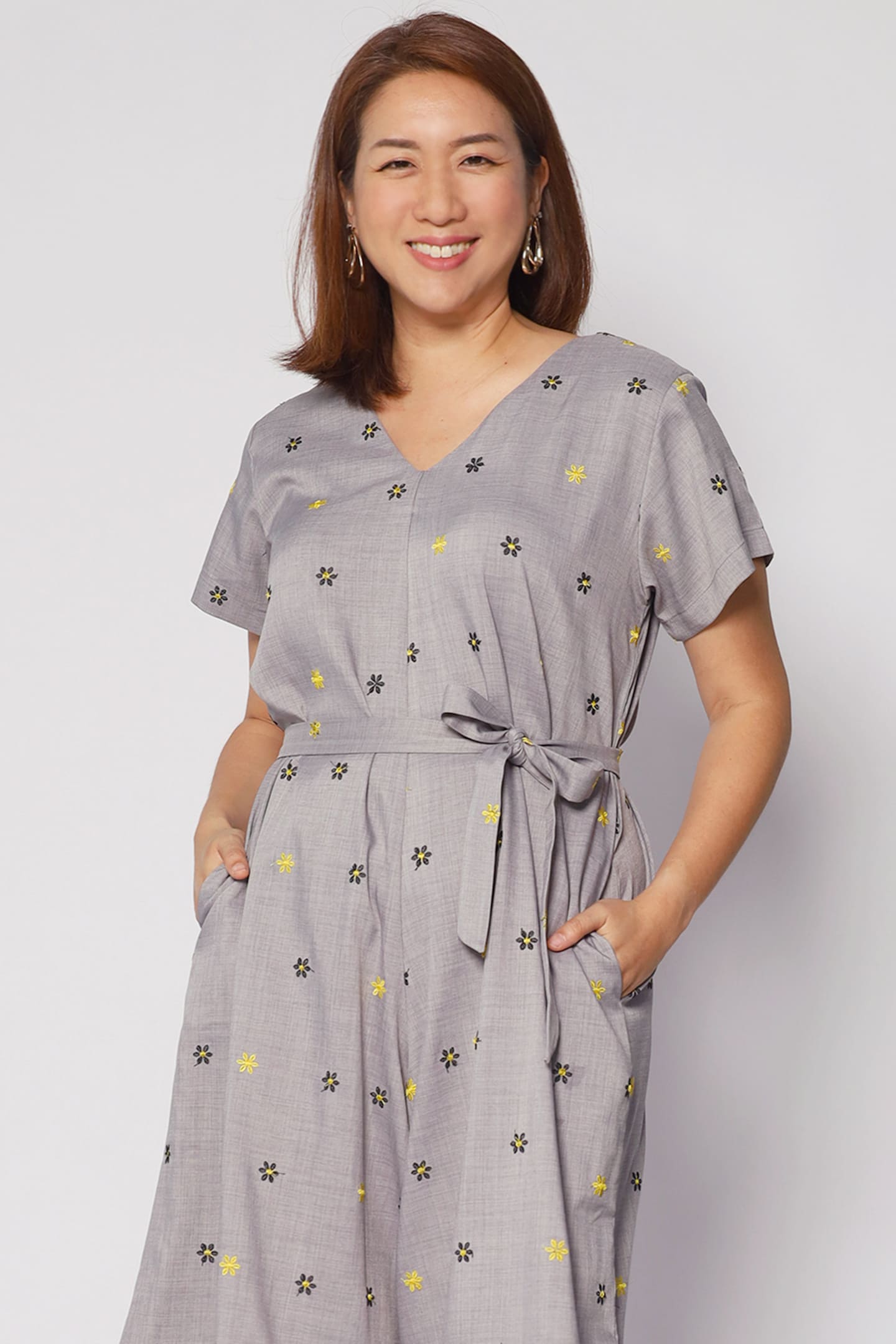 Shirokuro Jumpsuit in Daisy Embroidery