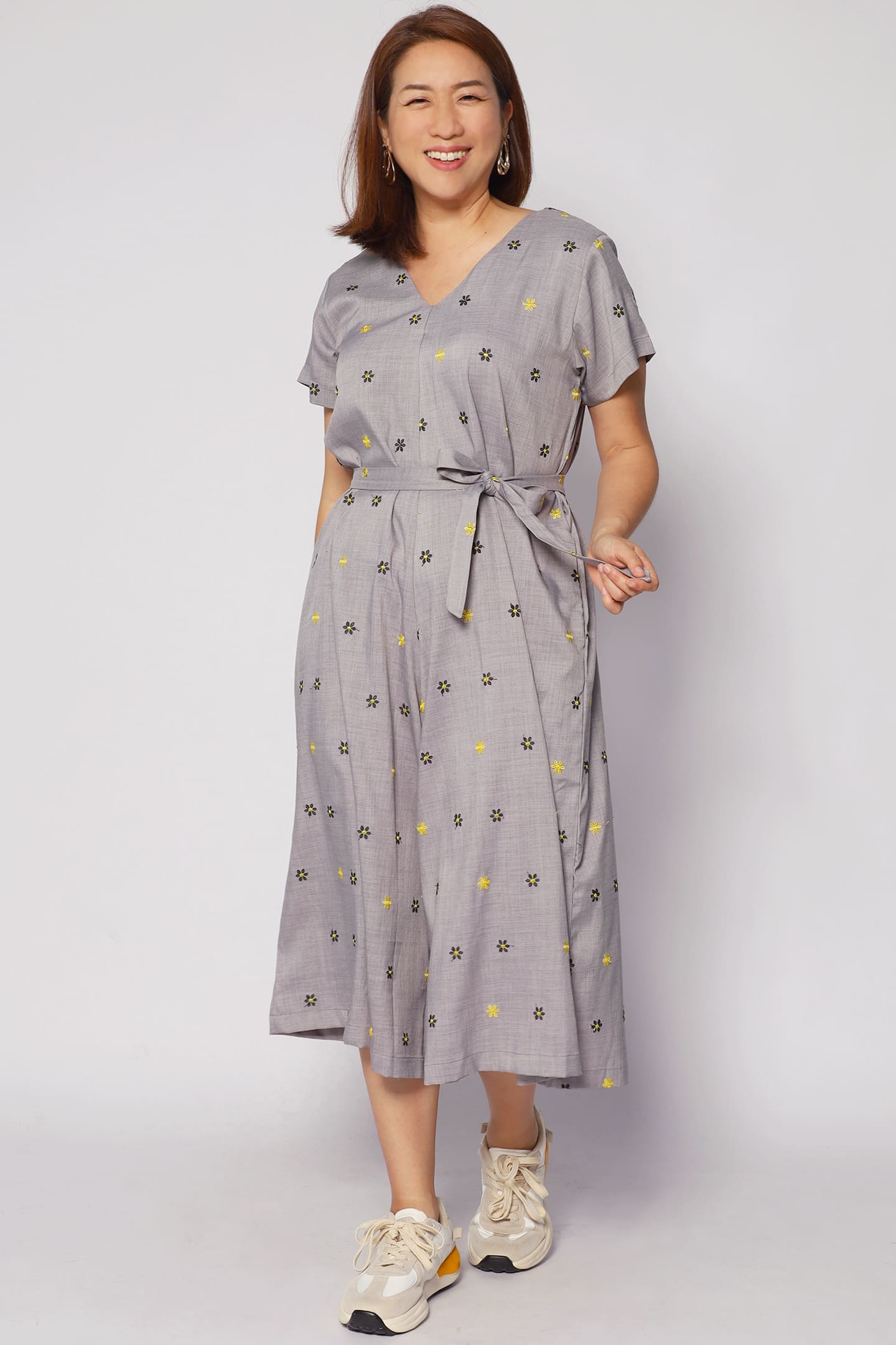 Shirokuro Jumpsuit in Daisy Embroidery