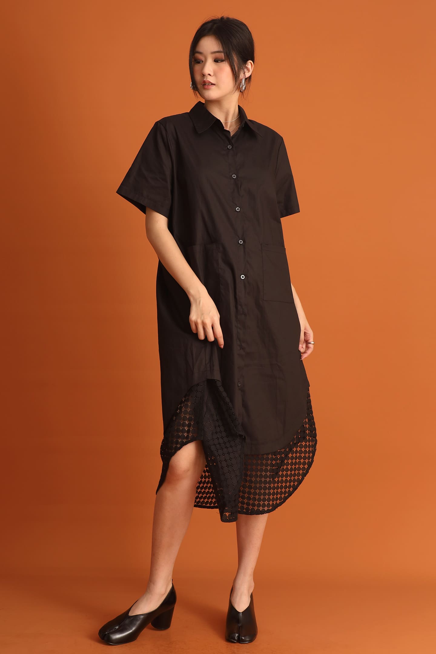 CHOSEN - Hyein Netted Dress in Black