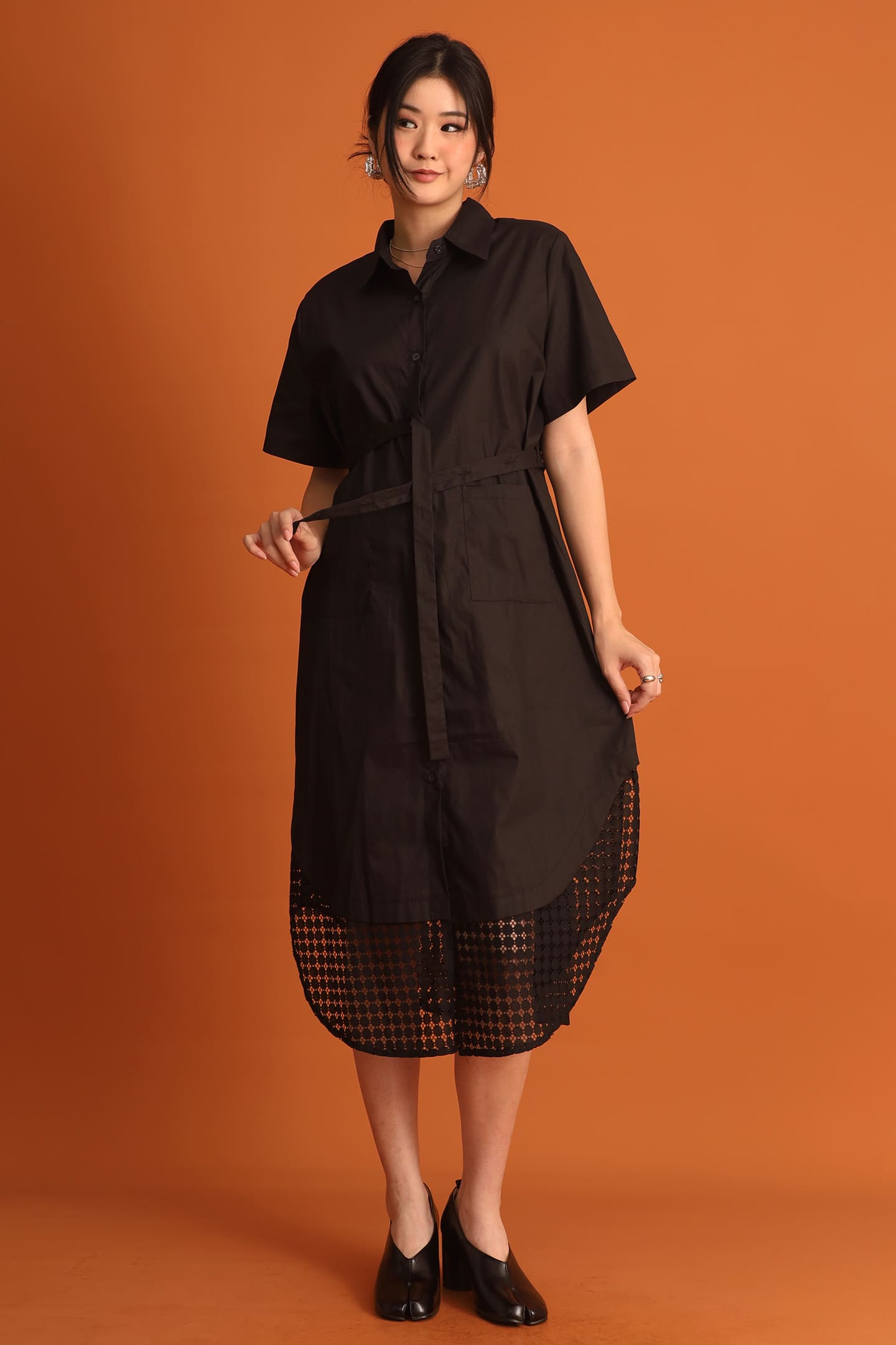CHOSEN - Hyein Netted Dress in Black