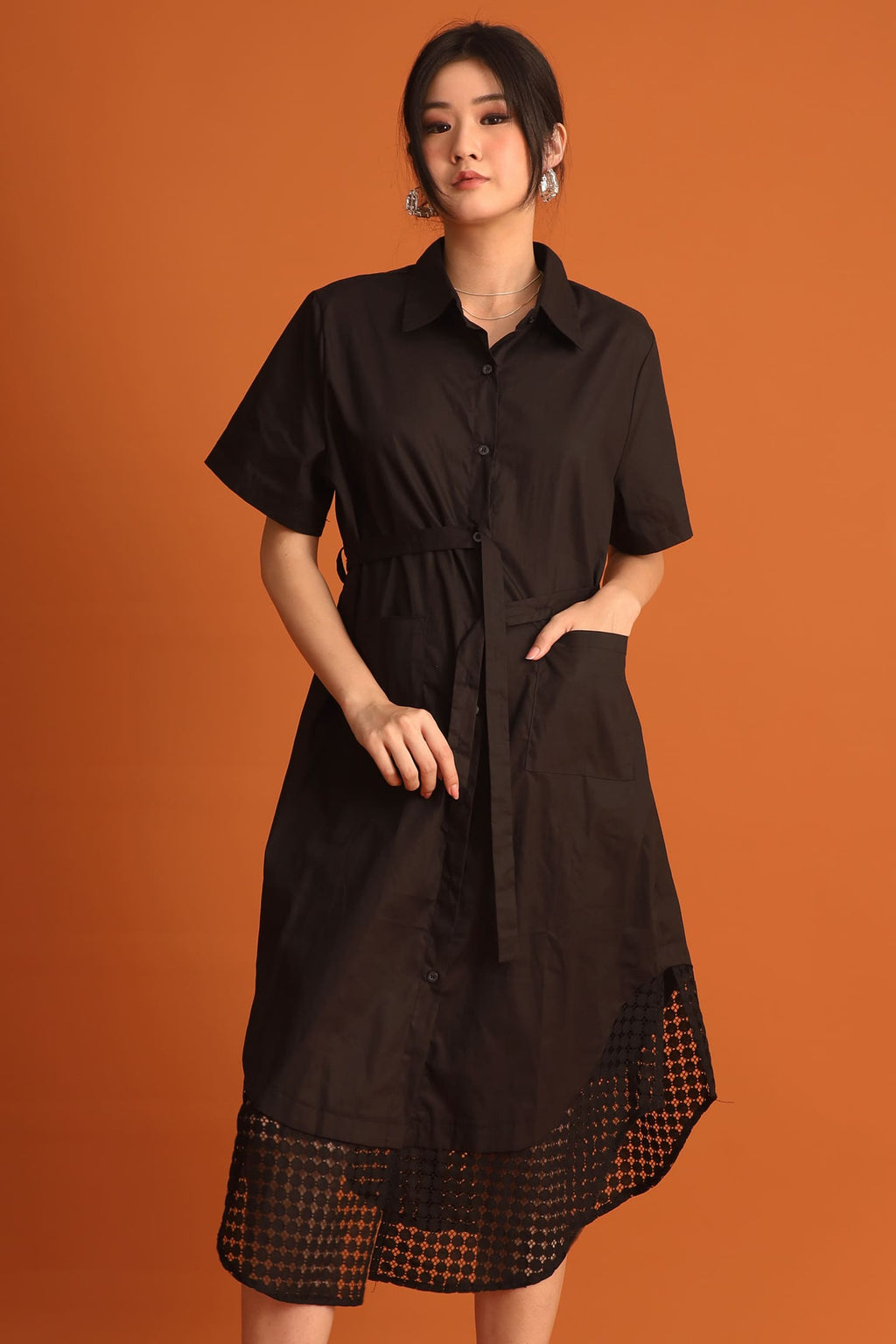 CHOSEN - Hyein Netted Dress in Black