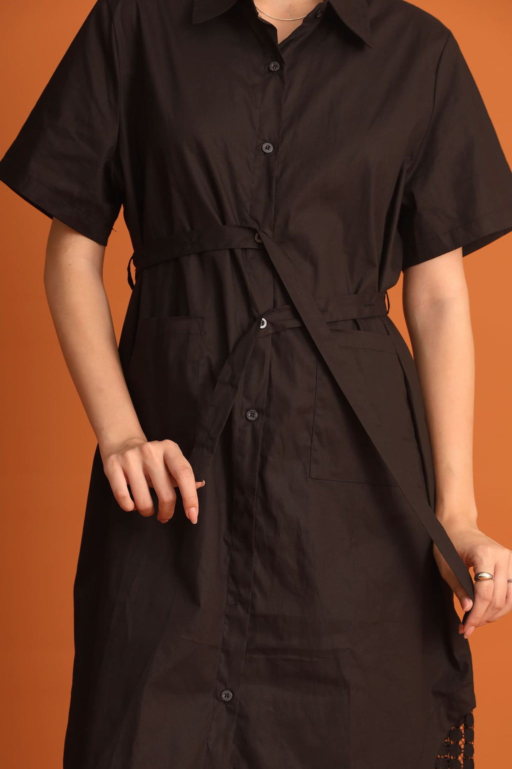 CHOSEN - Hyein Netted Dress in Black