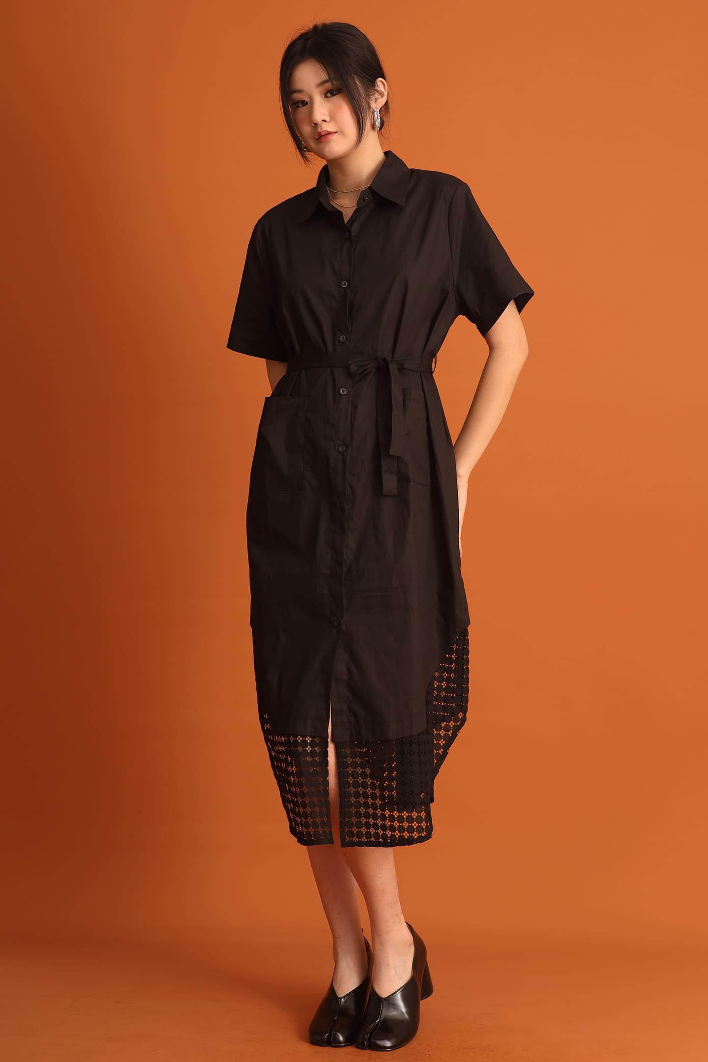 CHOSEN - Hyein Netted Dress in Black