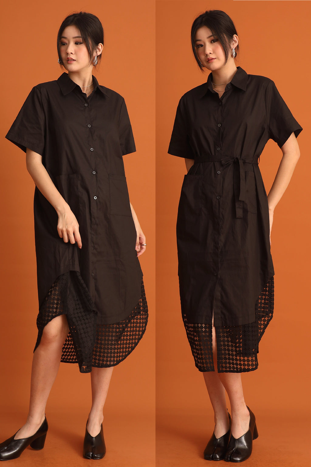 CHOSEN - Hyein Netted Dress in Black