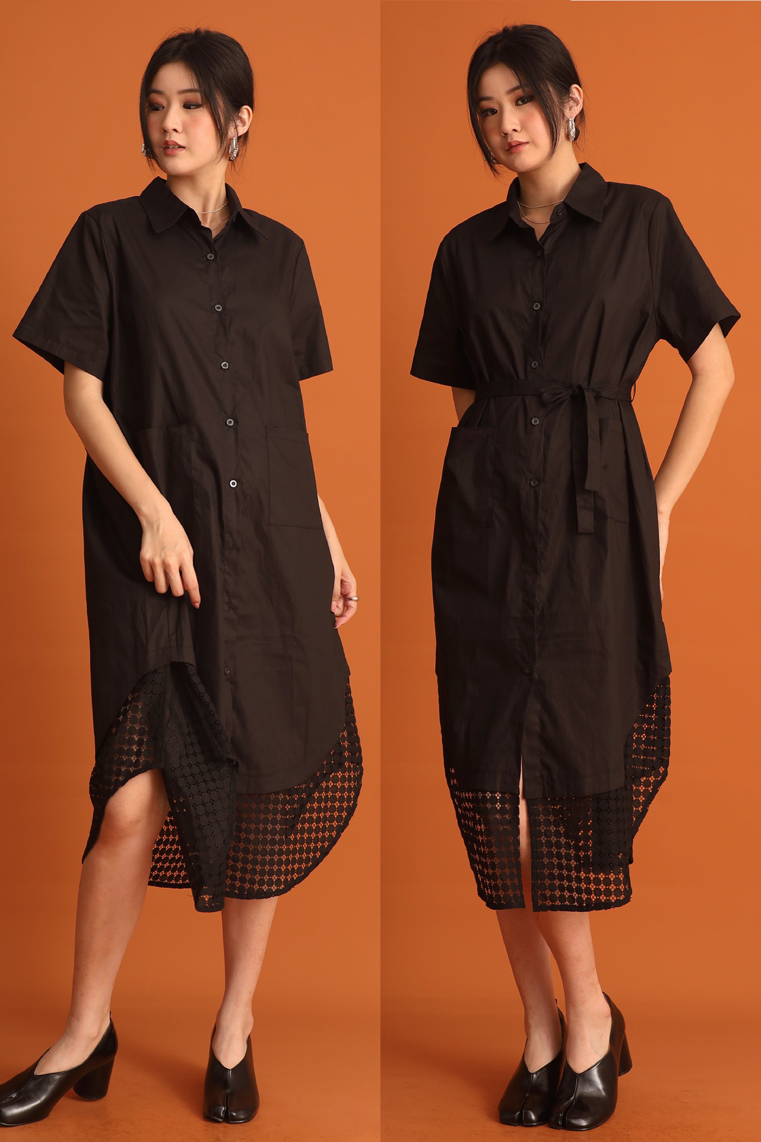 CHOSEN - Hyein Netted Dress in Black