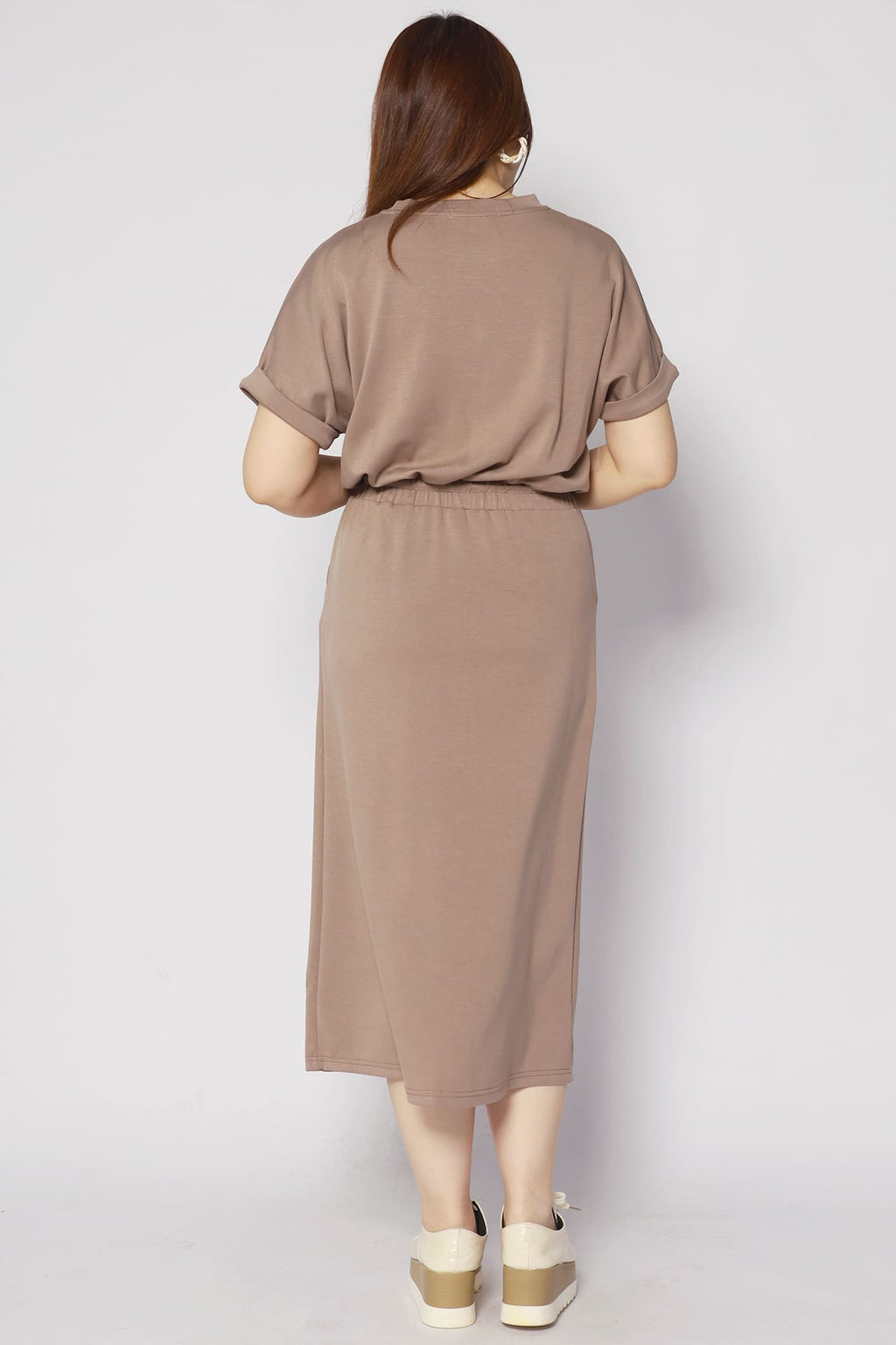 Smiling at You Dress in Khaki Brown