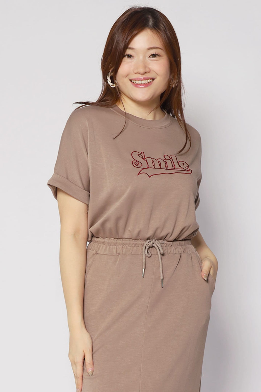 Smiling at You Dress in Khaki Brown