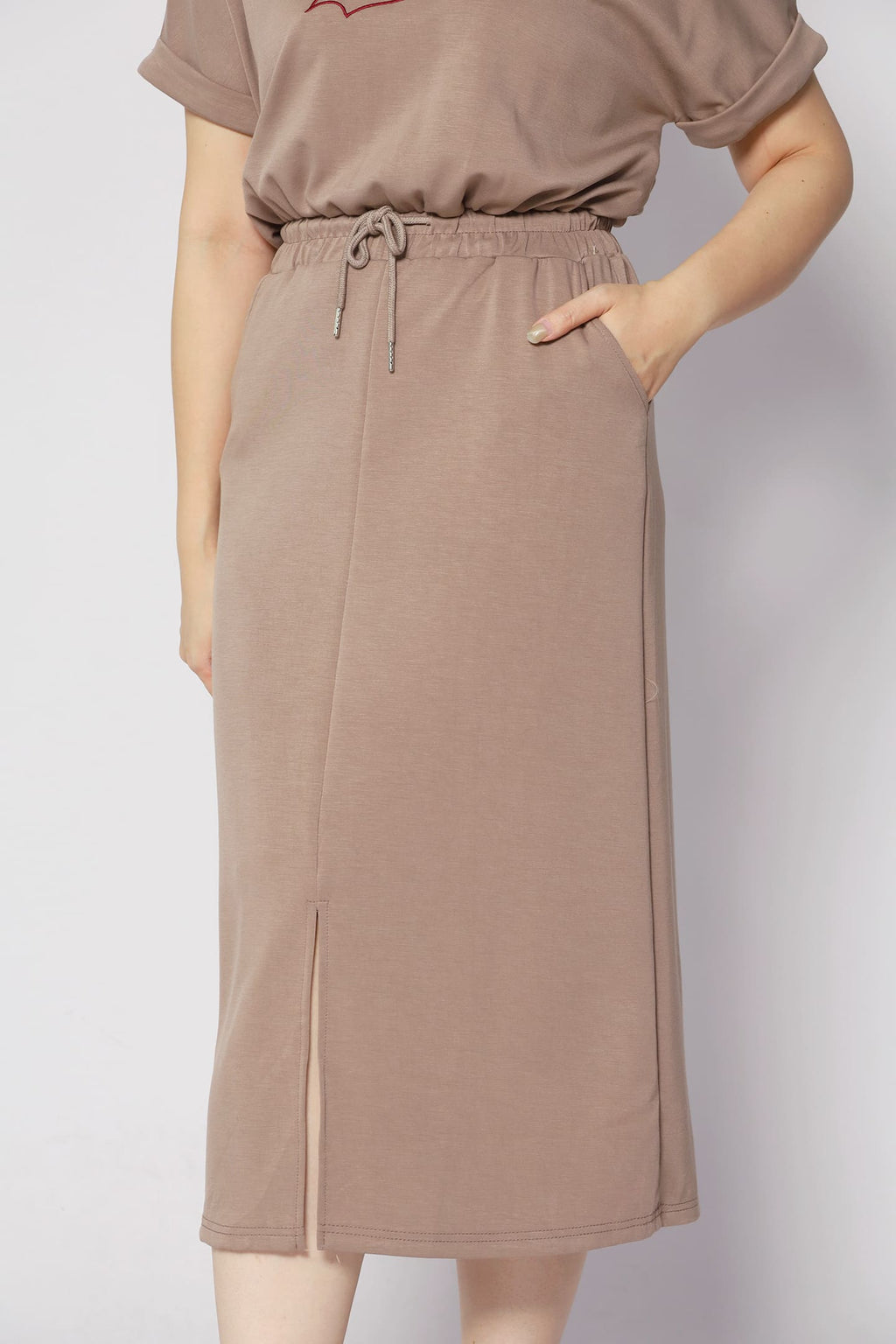 Smiling at You Dress in Khaki Brown