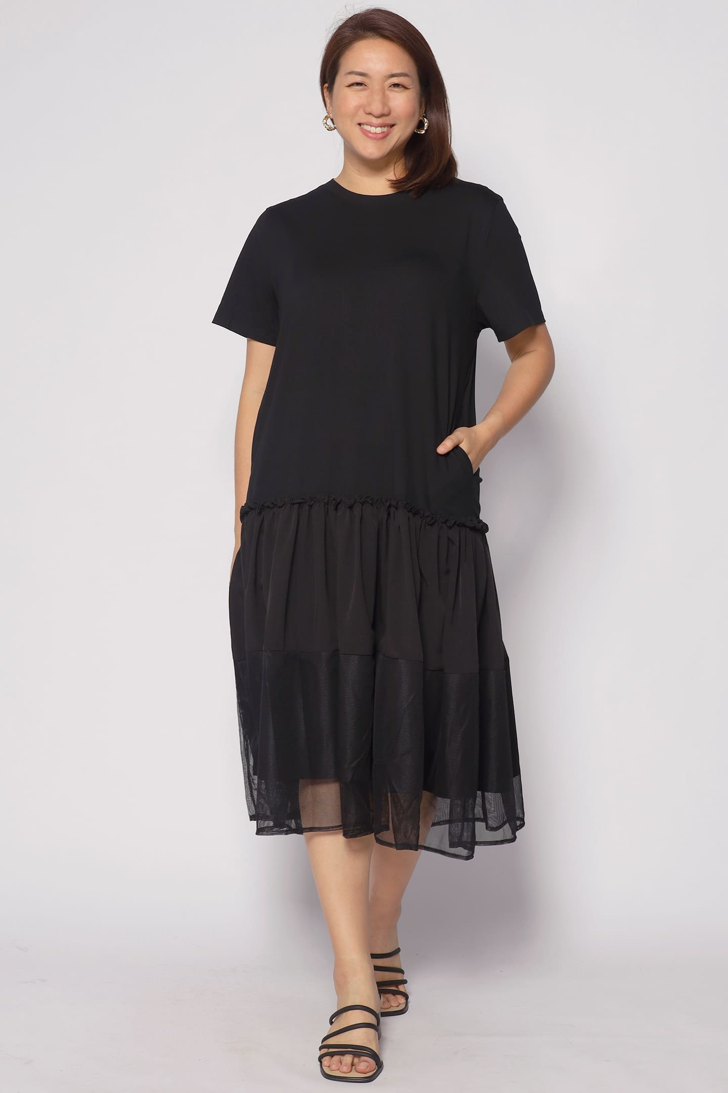 Valerie Netted Dress in Black