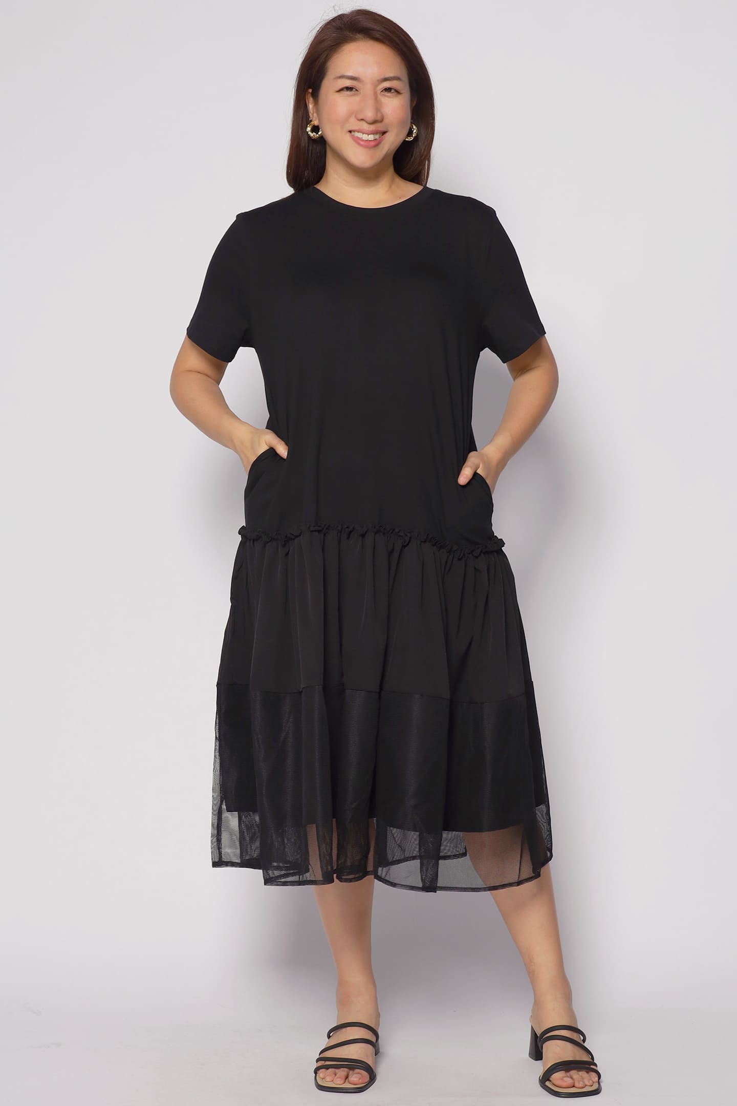 Valerie Netted Dress in Black