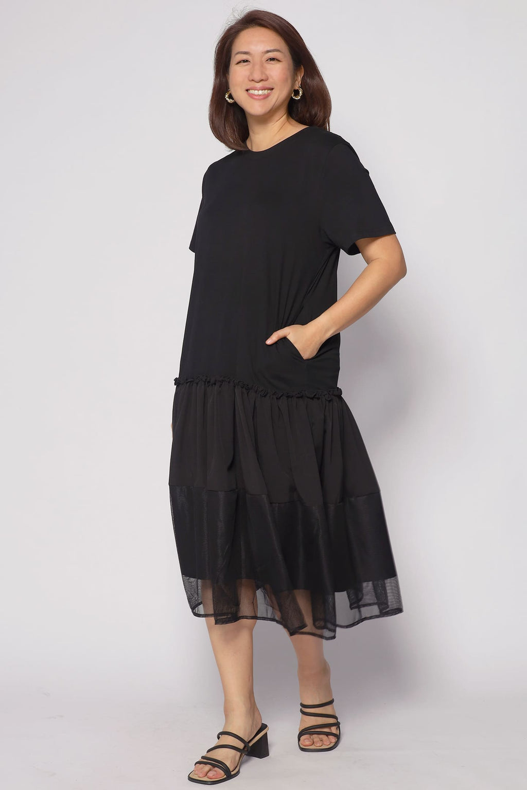 Valerie Netted Dress in Black