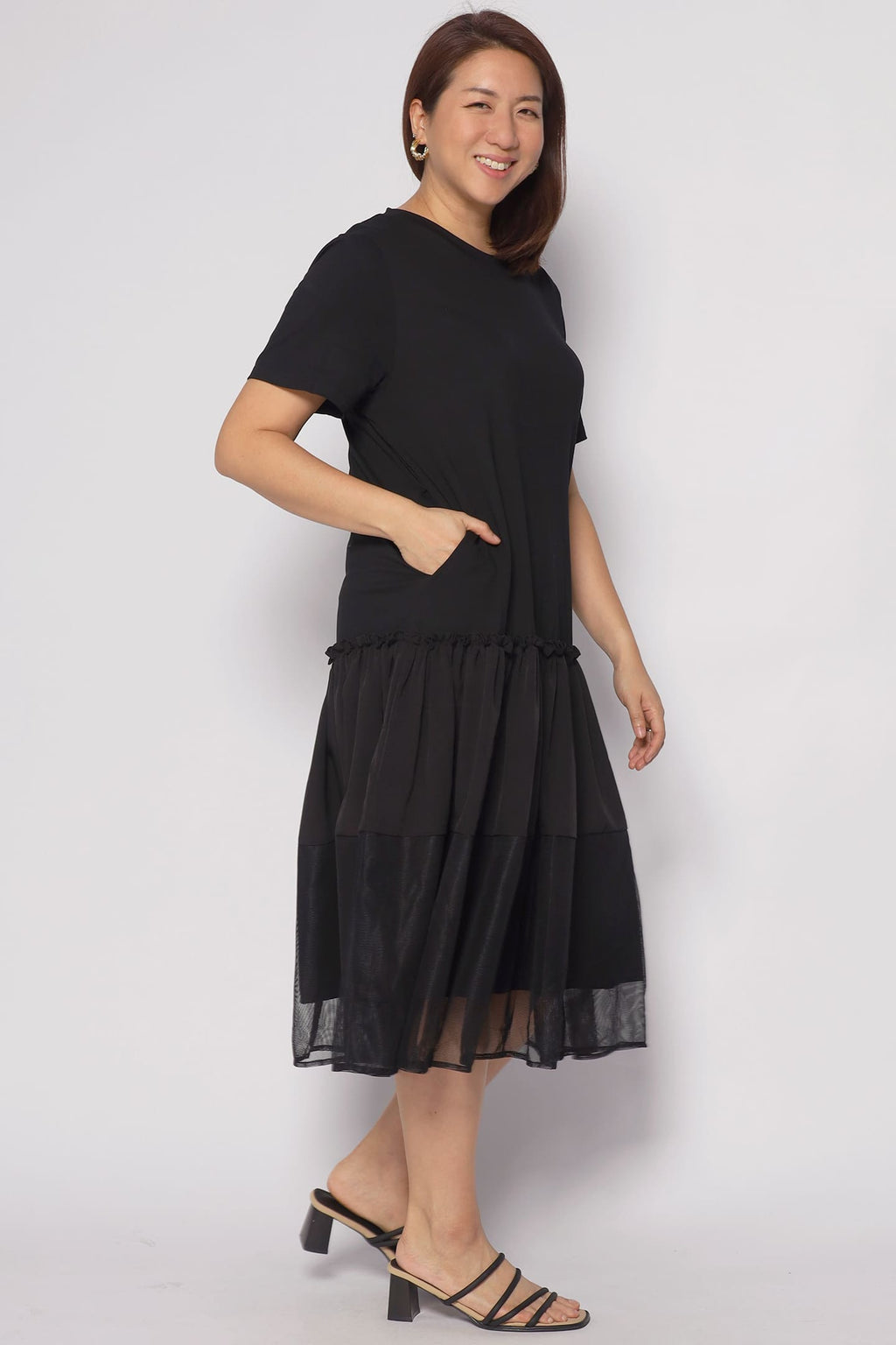 Valerie Netted Dress in Black