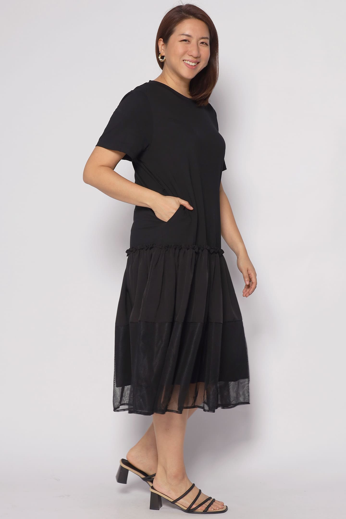 Valerie Netted Dress in Black