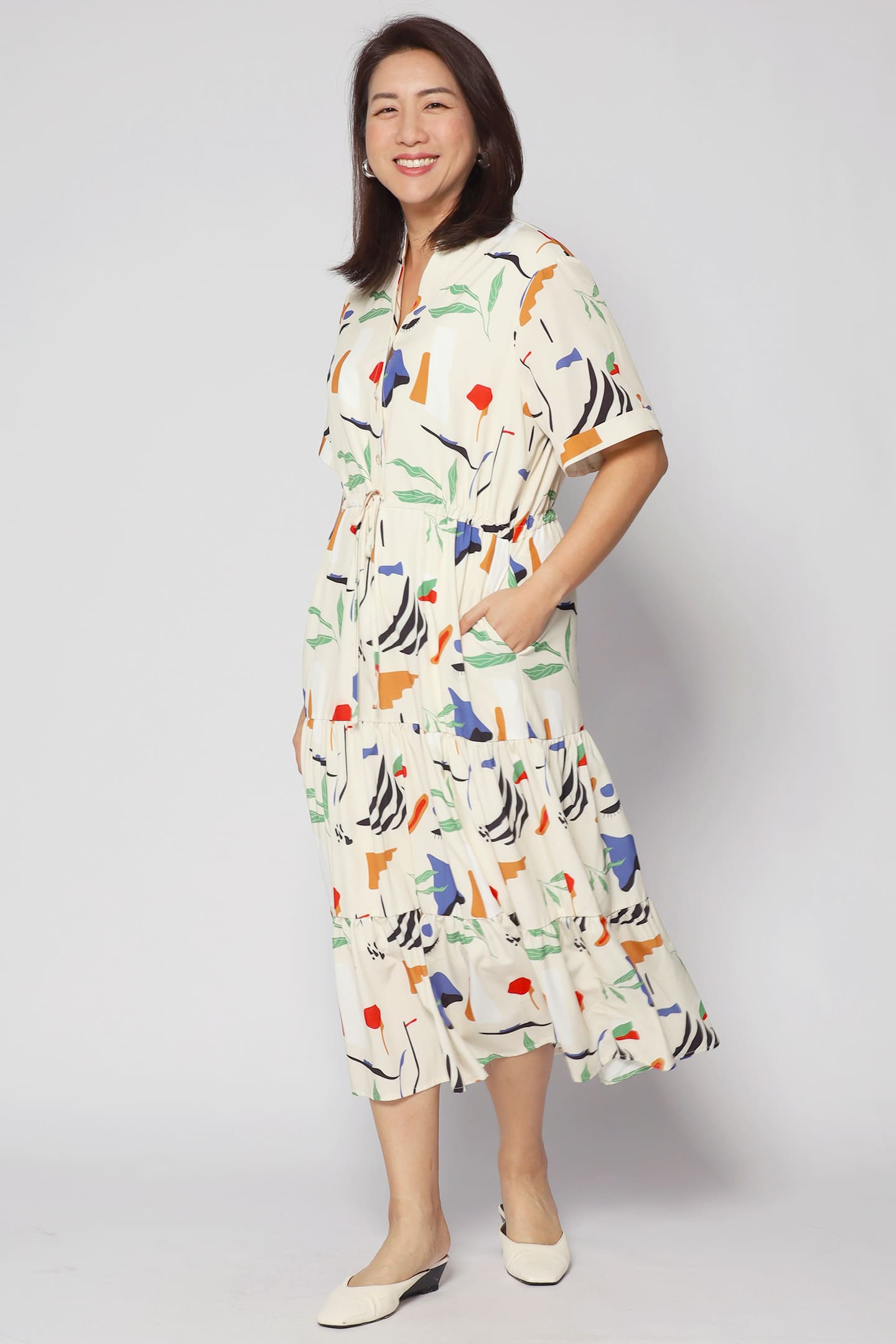 Vedette Dress in Crayola Strokes