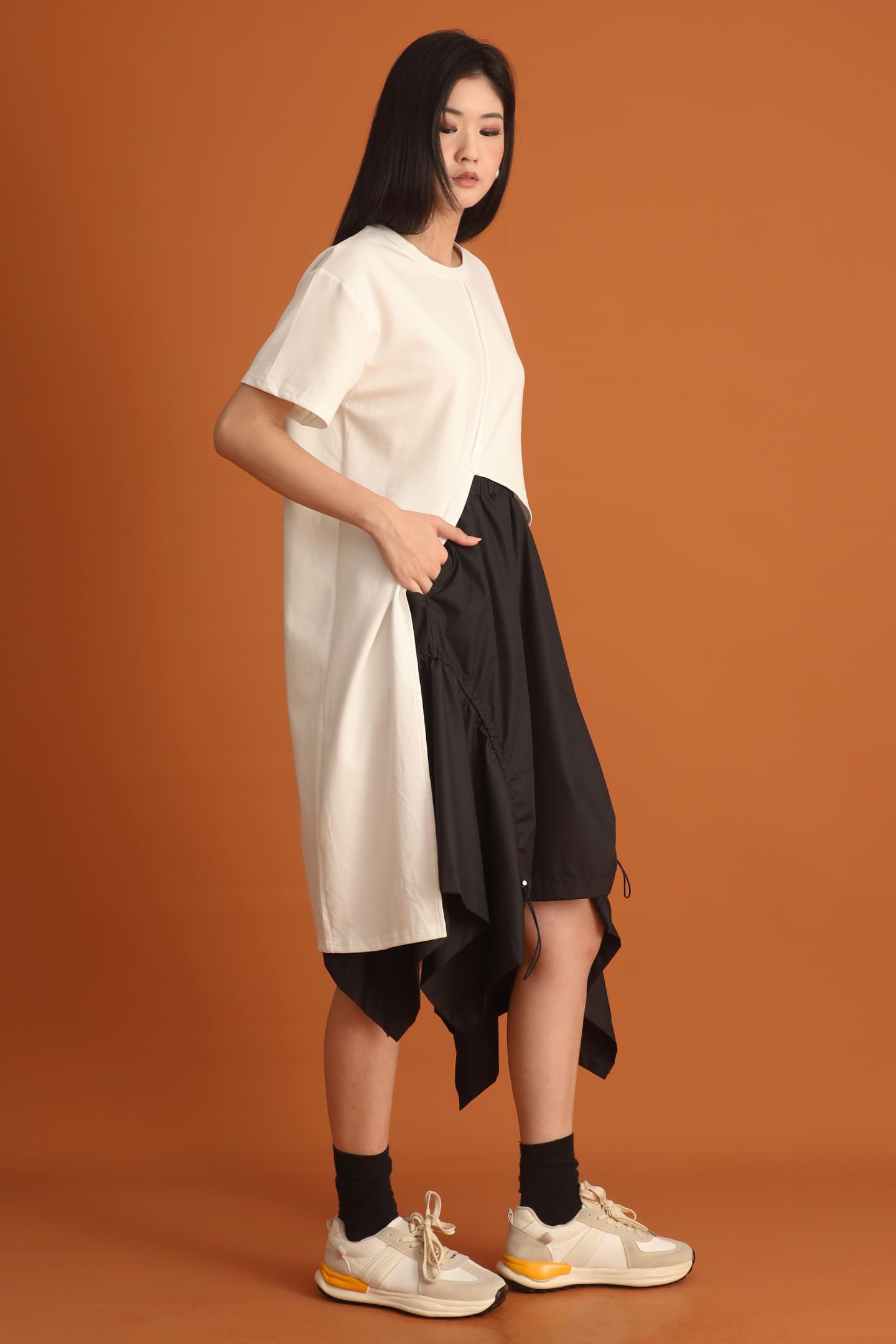 CHOSEN - Yejin Asymmetrical Top in White