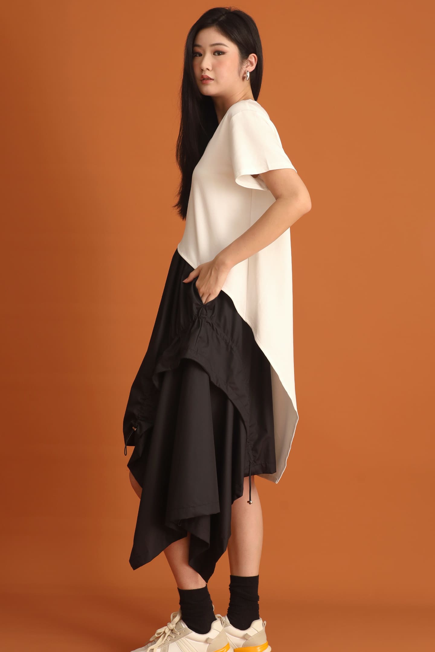 CHOSEN - Yejin Asymmetrical Top in White