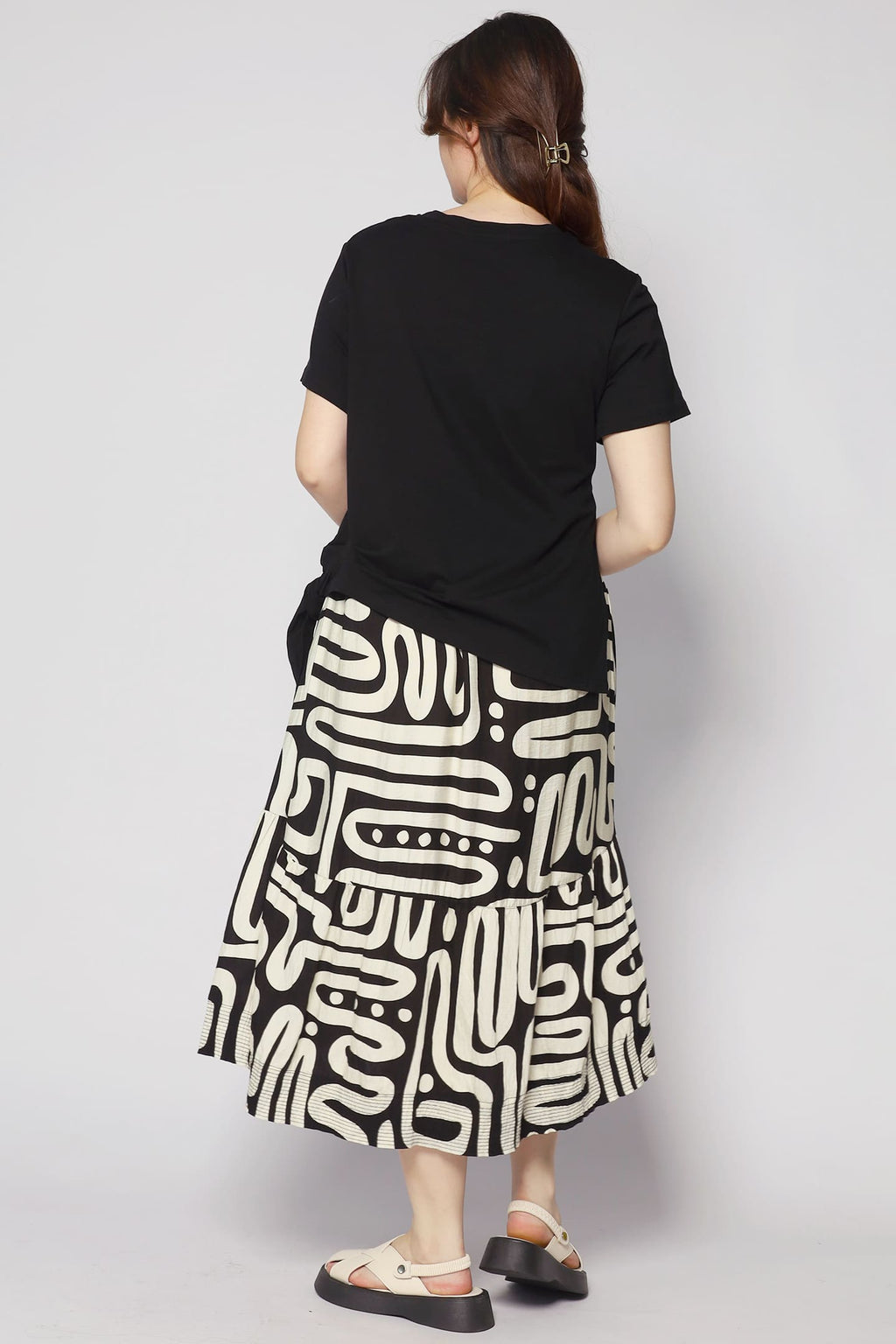 Zion Dress in B/W Abstract